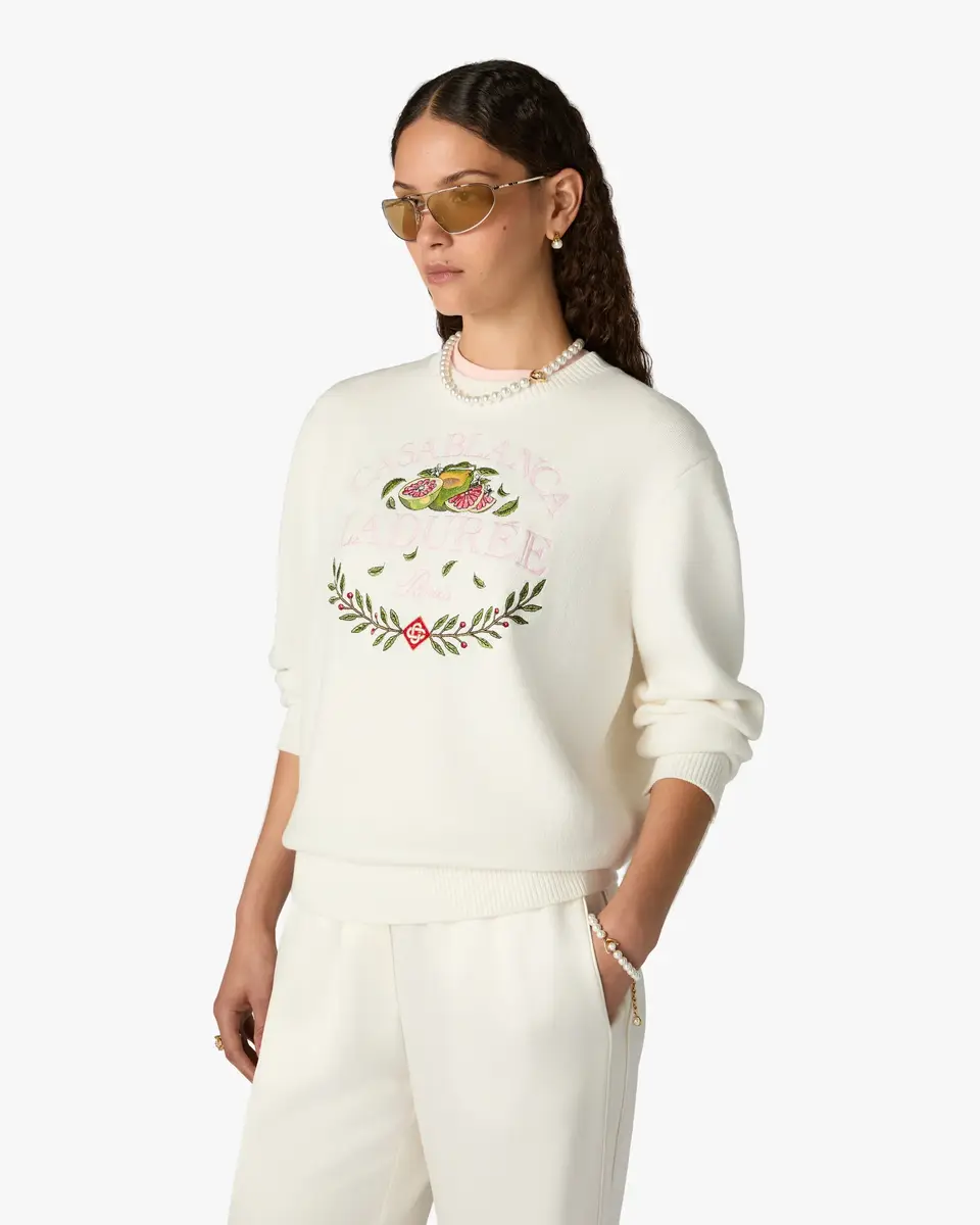 Casablanca Cream Laduree x Casablanca Crew Neck Jumper | Thumbnail 8 Casablanca Cream Laduree x Casablanca Crew Neck Jumper | Thumbnail 8