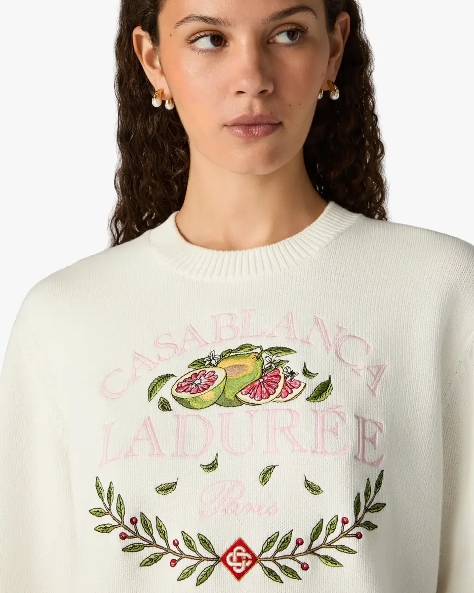 Casablanca Cream Laduree x Casablanca Crew Neck Jumper | Thumbnail 9 Casablanca Cream Laduree x Casablanca Crew Neck Jumper | Thumbnail 9