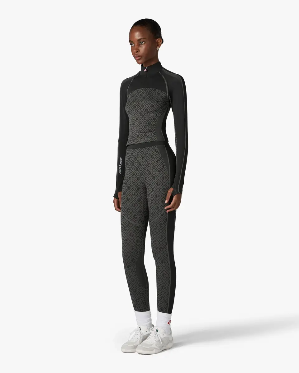Casablanca Grey Seamless Monogram Leggings | Thumbnail 2 Casablanca Grey Seamless Monogram Leggings | Thumbnail 2