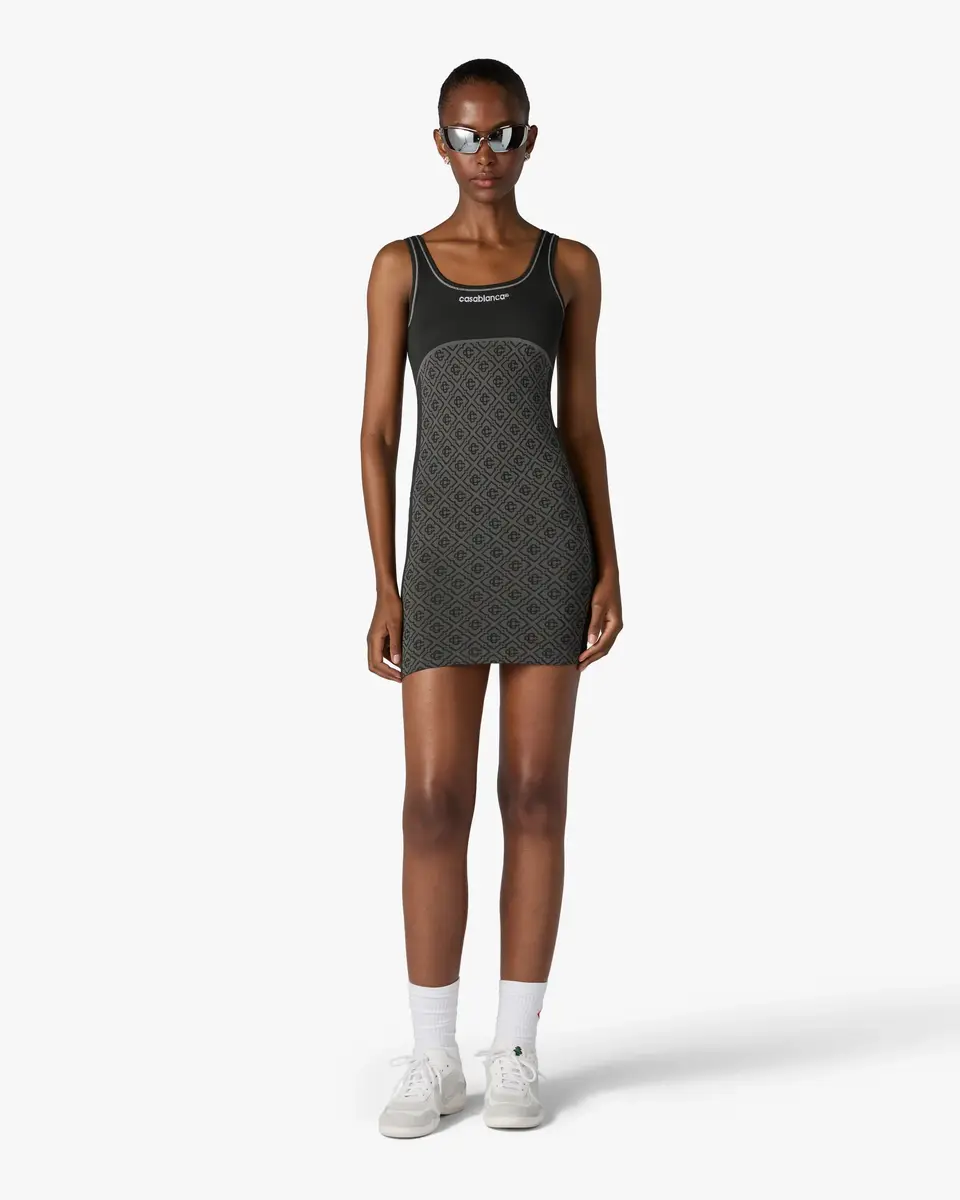 Casablanca Grey Seamless Monogram Mini Dress | Thumbnail 2