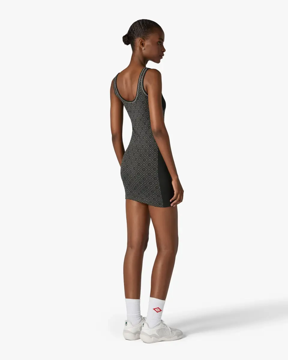Casablanca Grey Seamless Monogram Mini Dress | Thumbnail 3