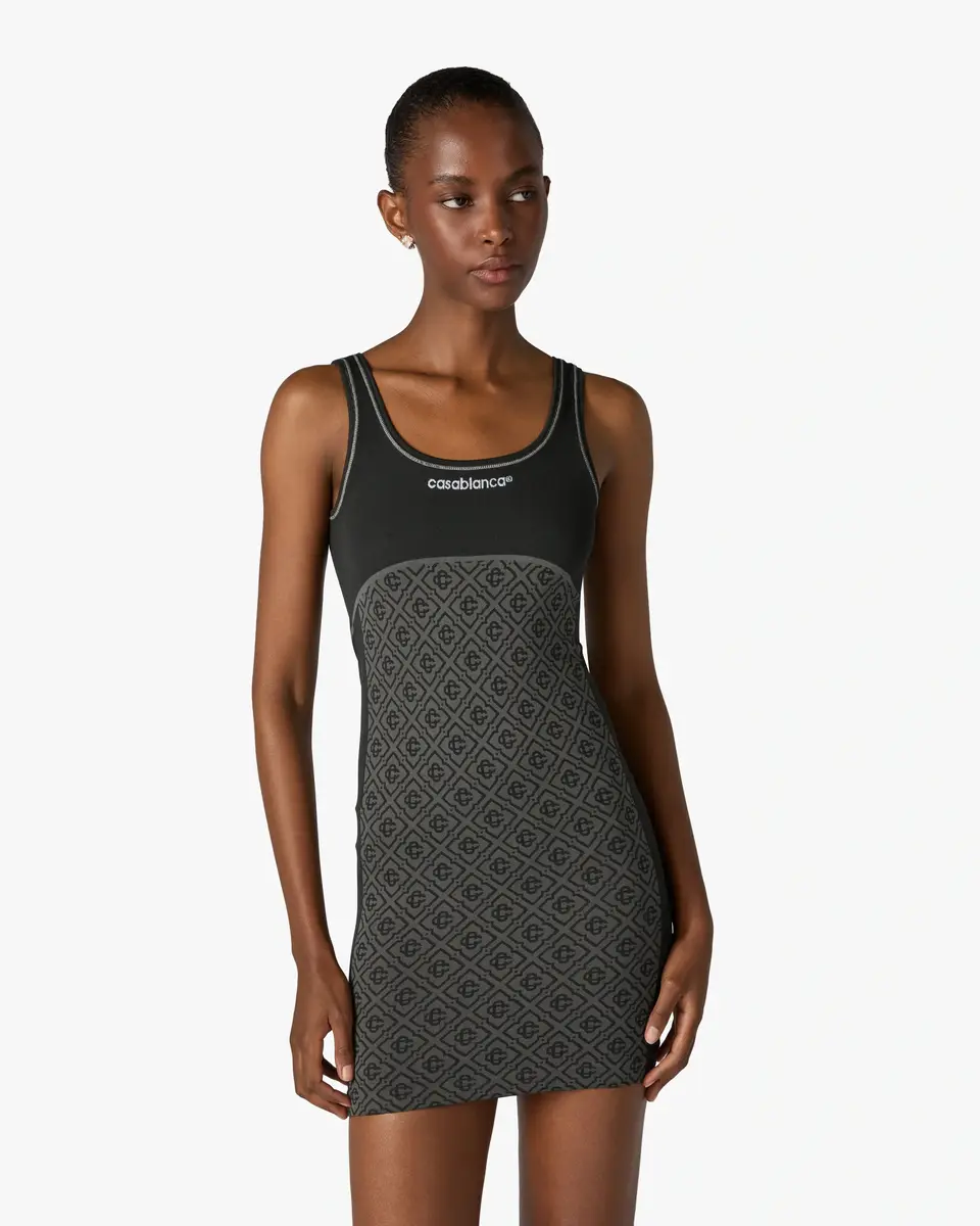 Casablanca Grey Seamless Monogram Mini Dress | Thumbnail 4