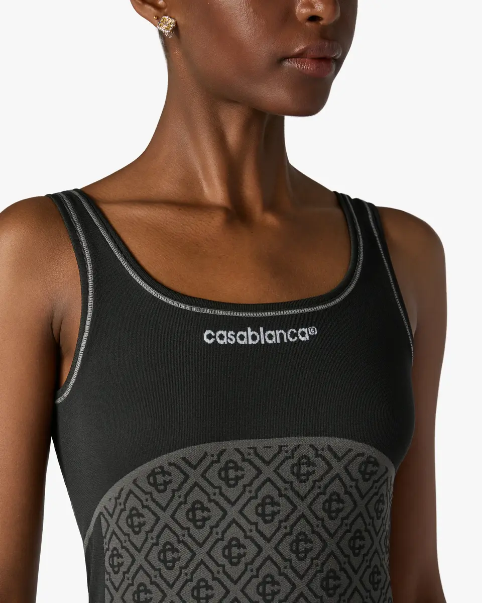 Casablanca Grey Seamless Monogram Mini Dress | Thumbnail 5