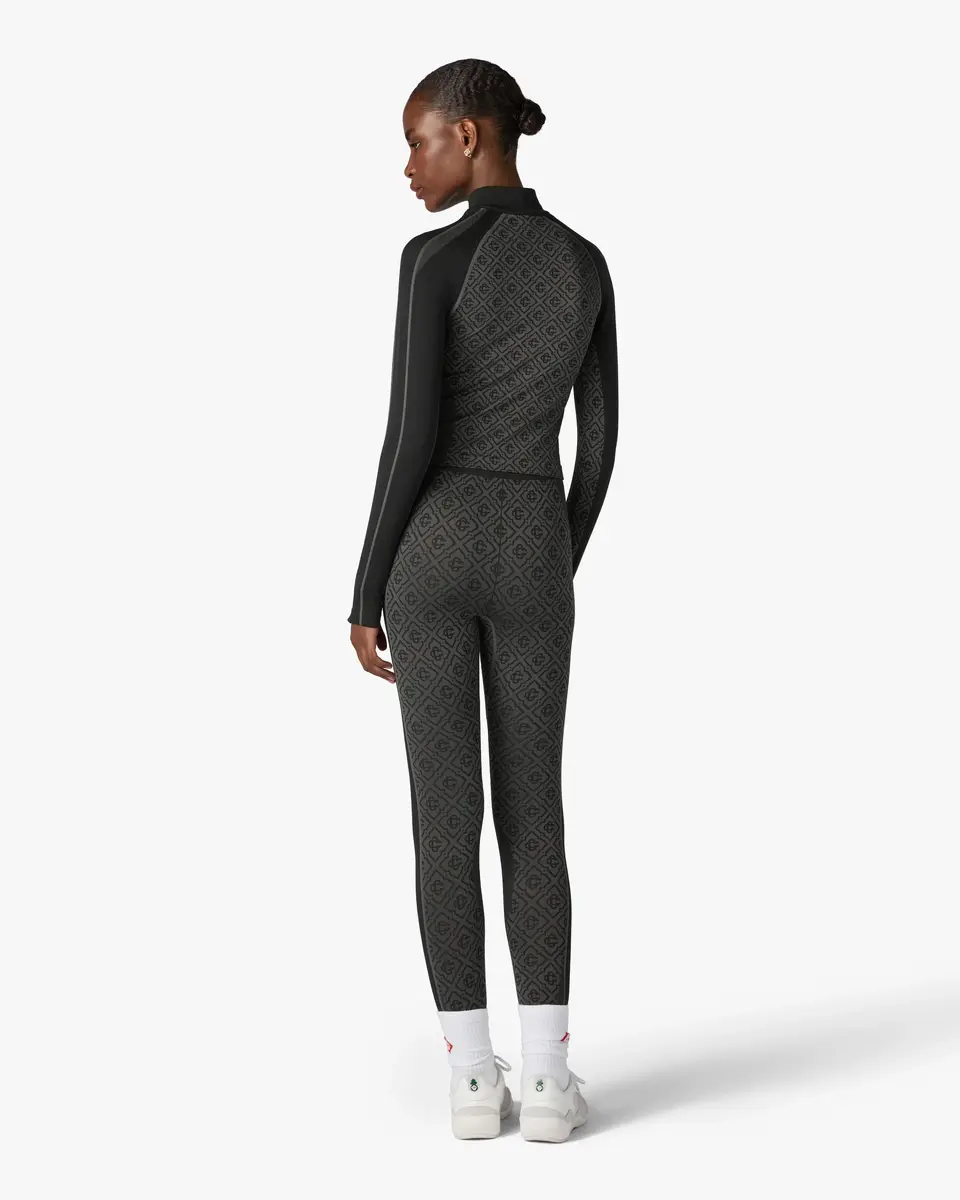 Casablanca Grey Seamless Monogram Long Sleeve Top | Thumbnail 3