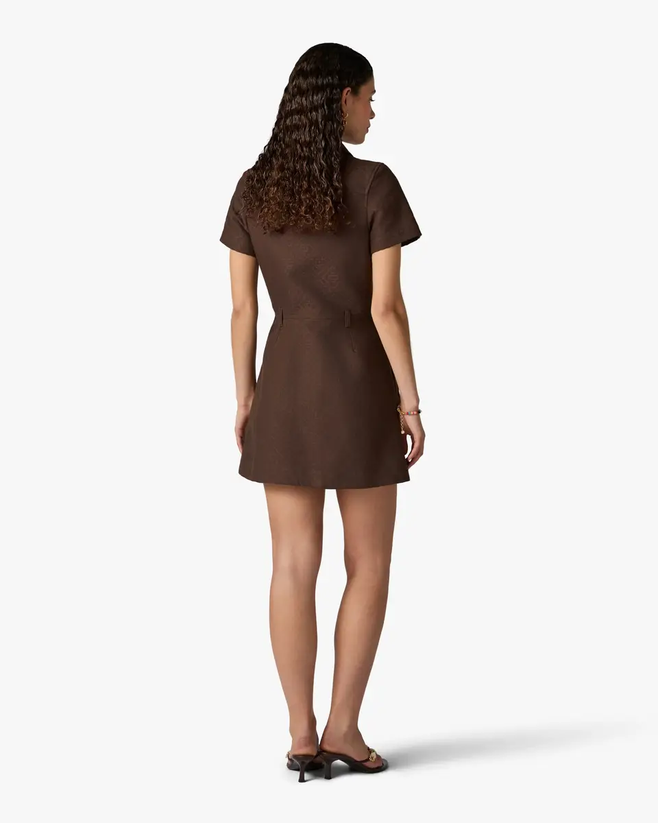 Casablanca Dark Brown Monogram Canvas Midi Dress | Thumbnail 3 Casablanca Dark Brown Monogram Canvas Midi Dress | Thumbnail 3