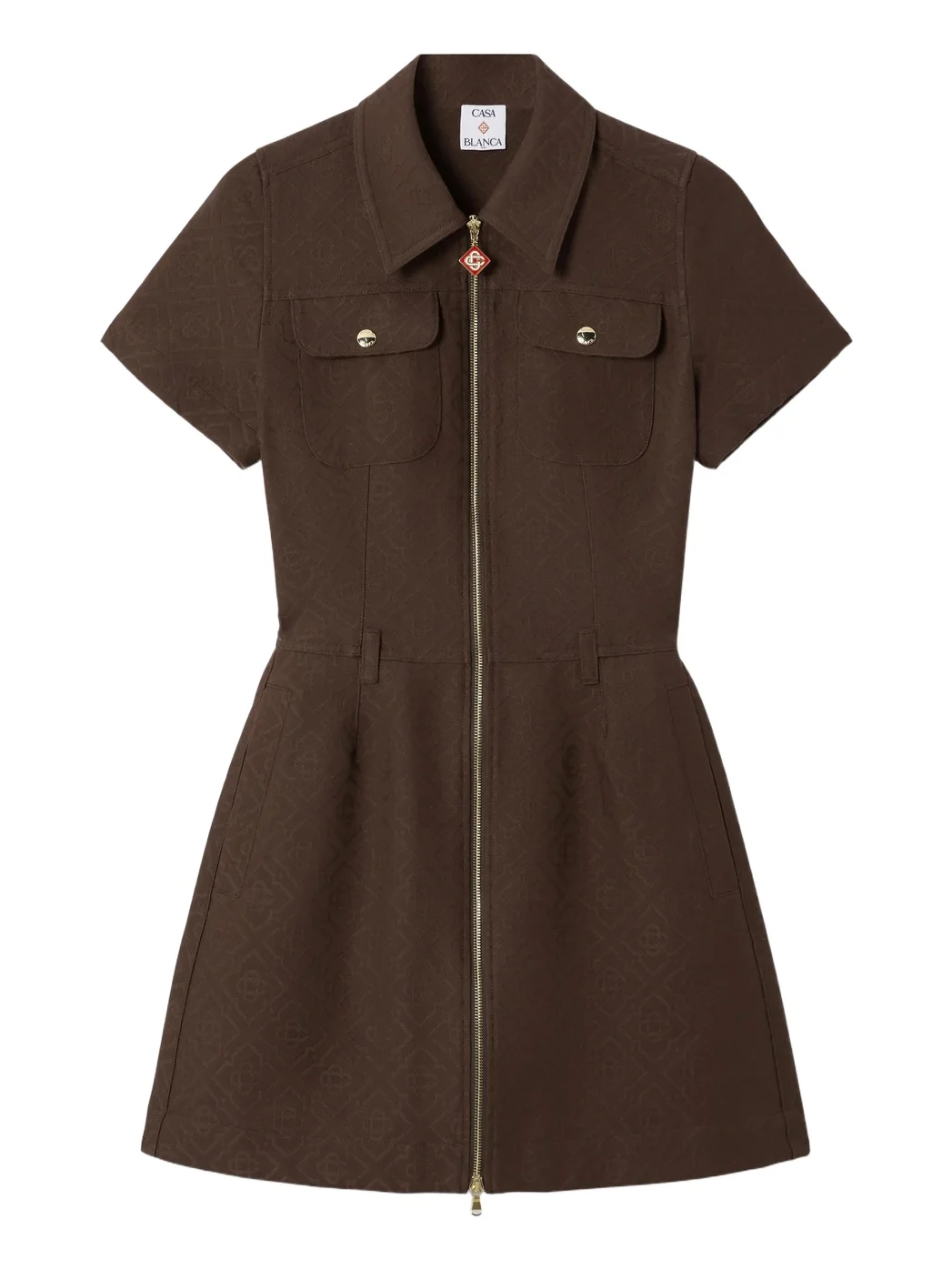 Casablanca Dark Brown Monogram Canvas Midi Dress