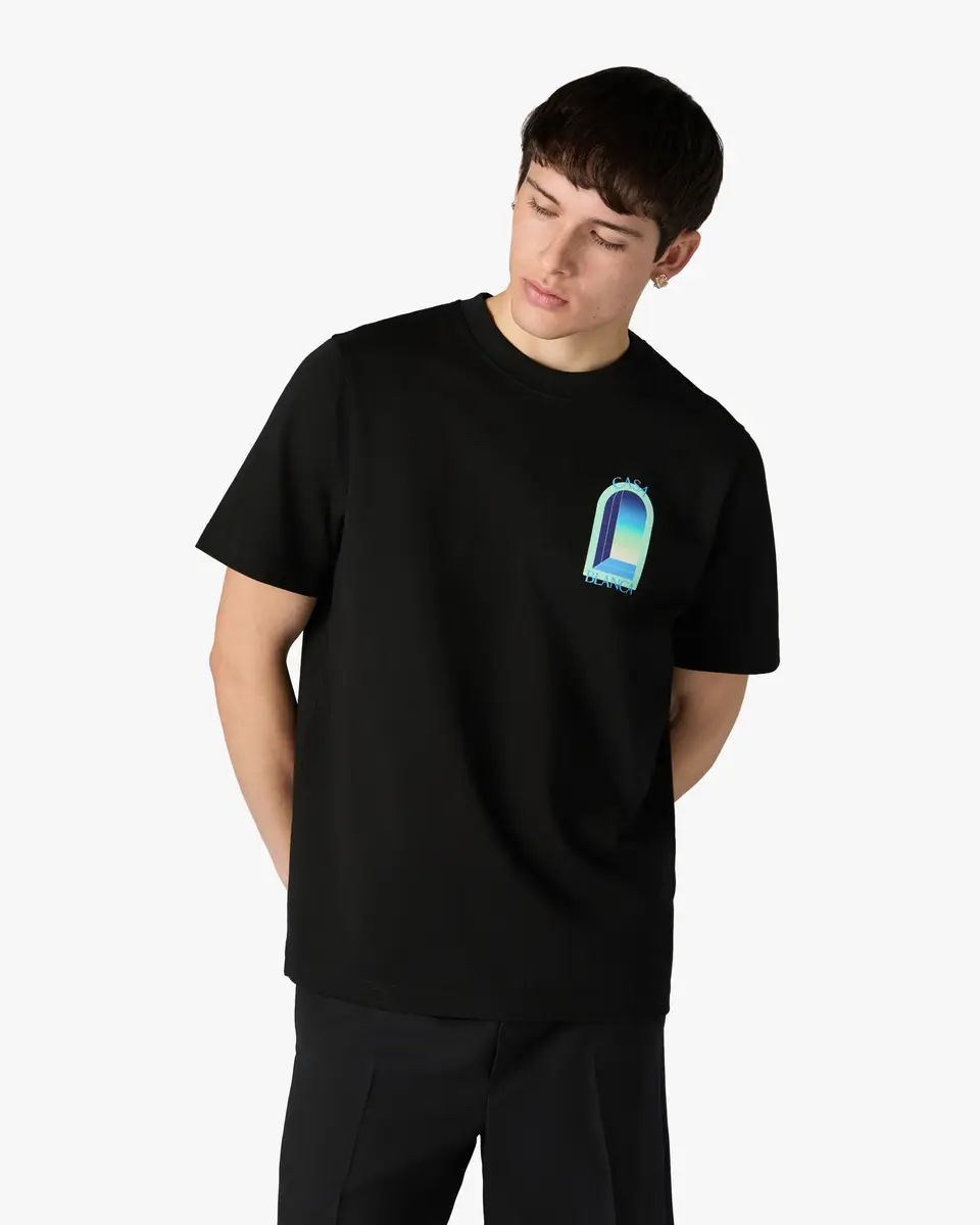Casablanca Black & Mint L'Arche Short Sleeve T-Shirt | Thumbnail 4
