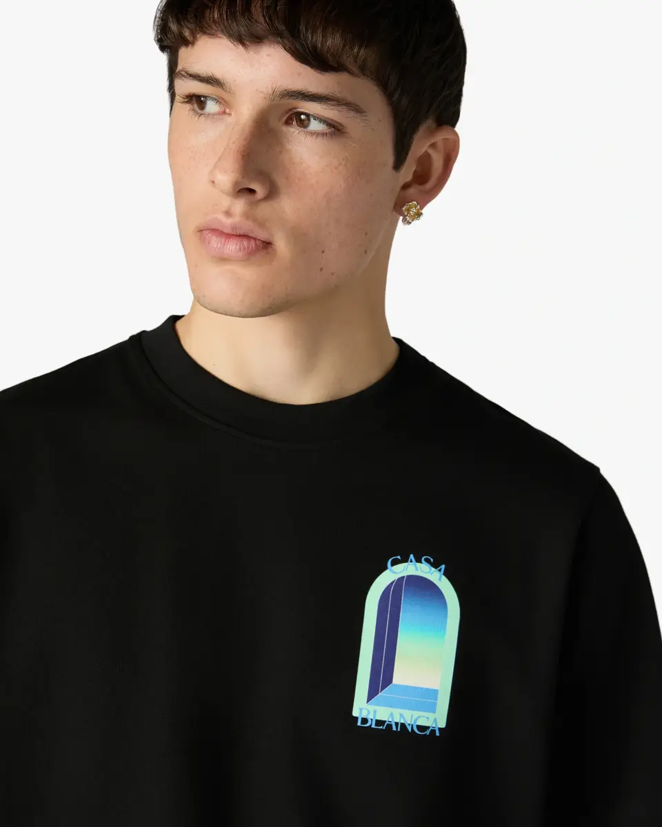 Casablanca Black & Mint L'Arche Short Sleeve T-Shirt | Thumbnail 5