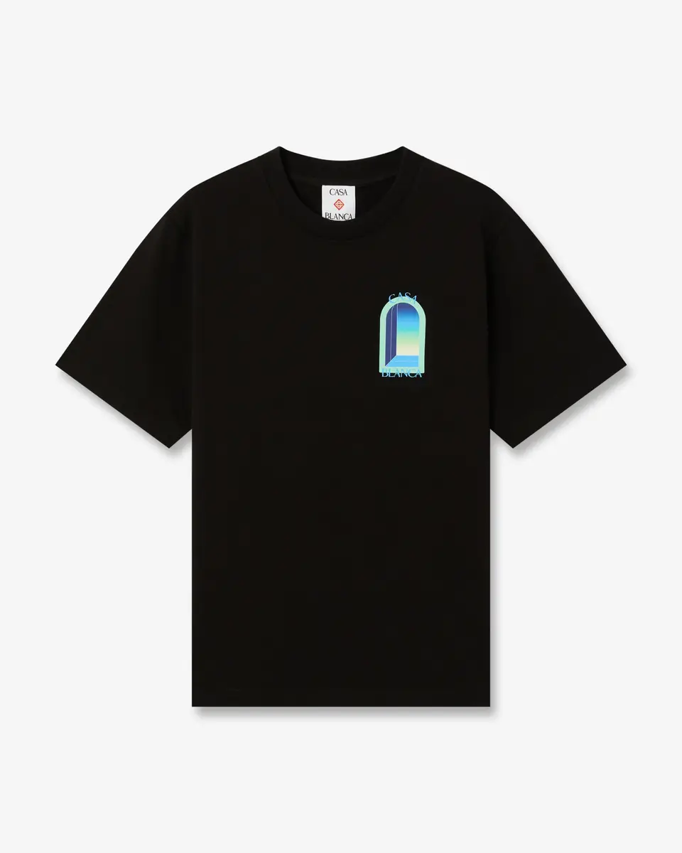 Casablanca Black & Mint L'Arche Short Sleeve T-Shirt | Thumbnail 6