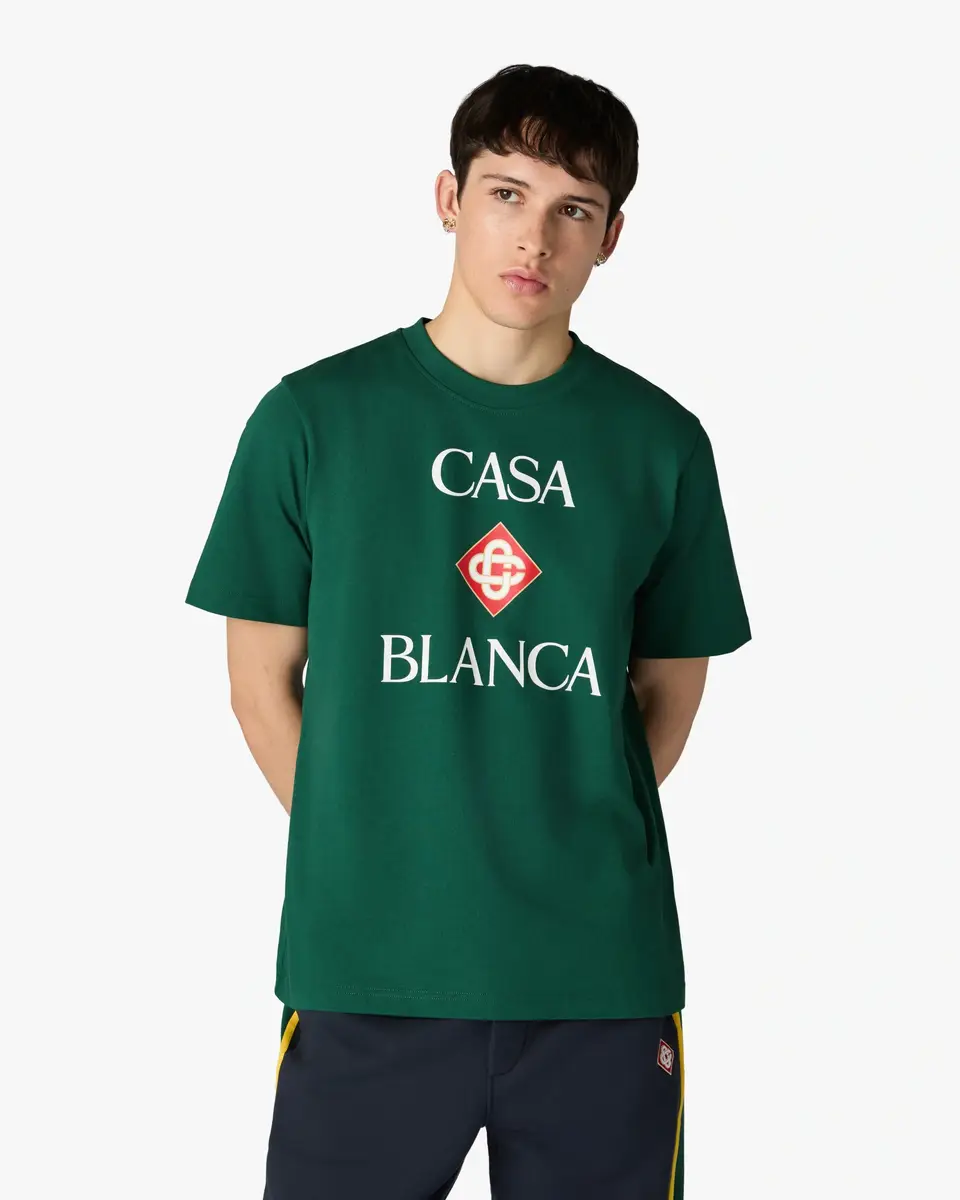 Casablanca Green Casablanca Diamond Logo Short Sleeve T-Shirt | Thumbnail 4