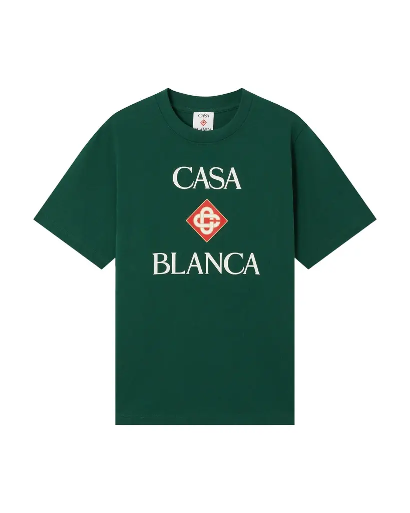 Casablanca Green Casablanca Diamond Logo Short Sleeve T-Shirt