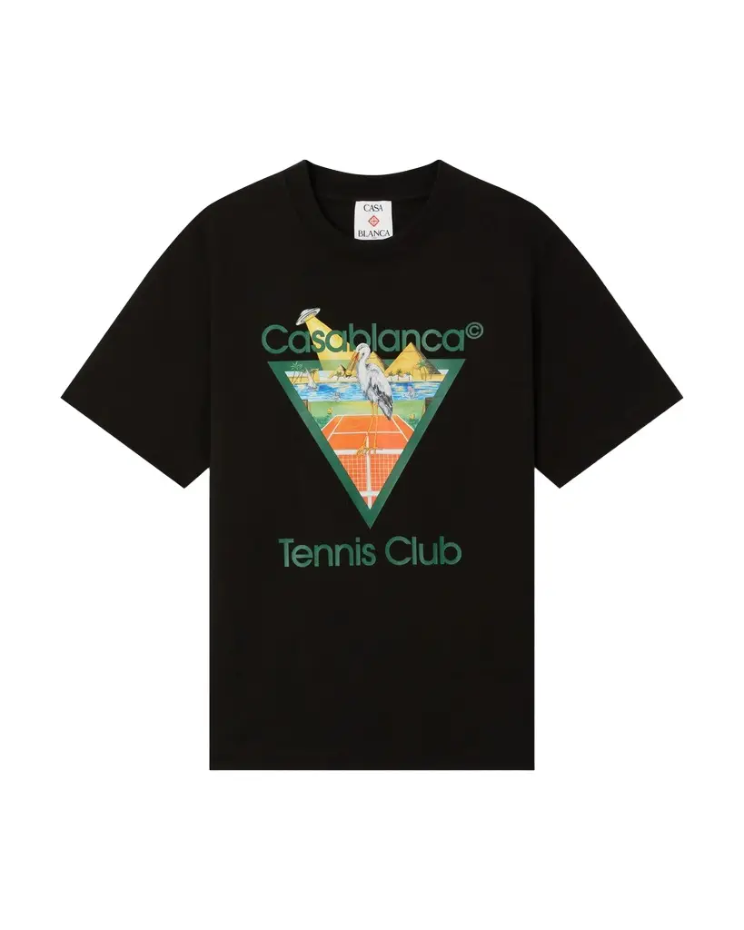 Black Tennis Club Icon Pyramid Abduction Short Sleeve T-Shirt Black Tennis Club Icon Pyramid Abduction Short Sleeve T-Shirt