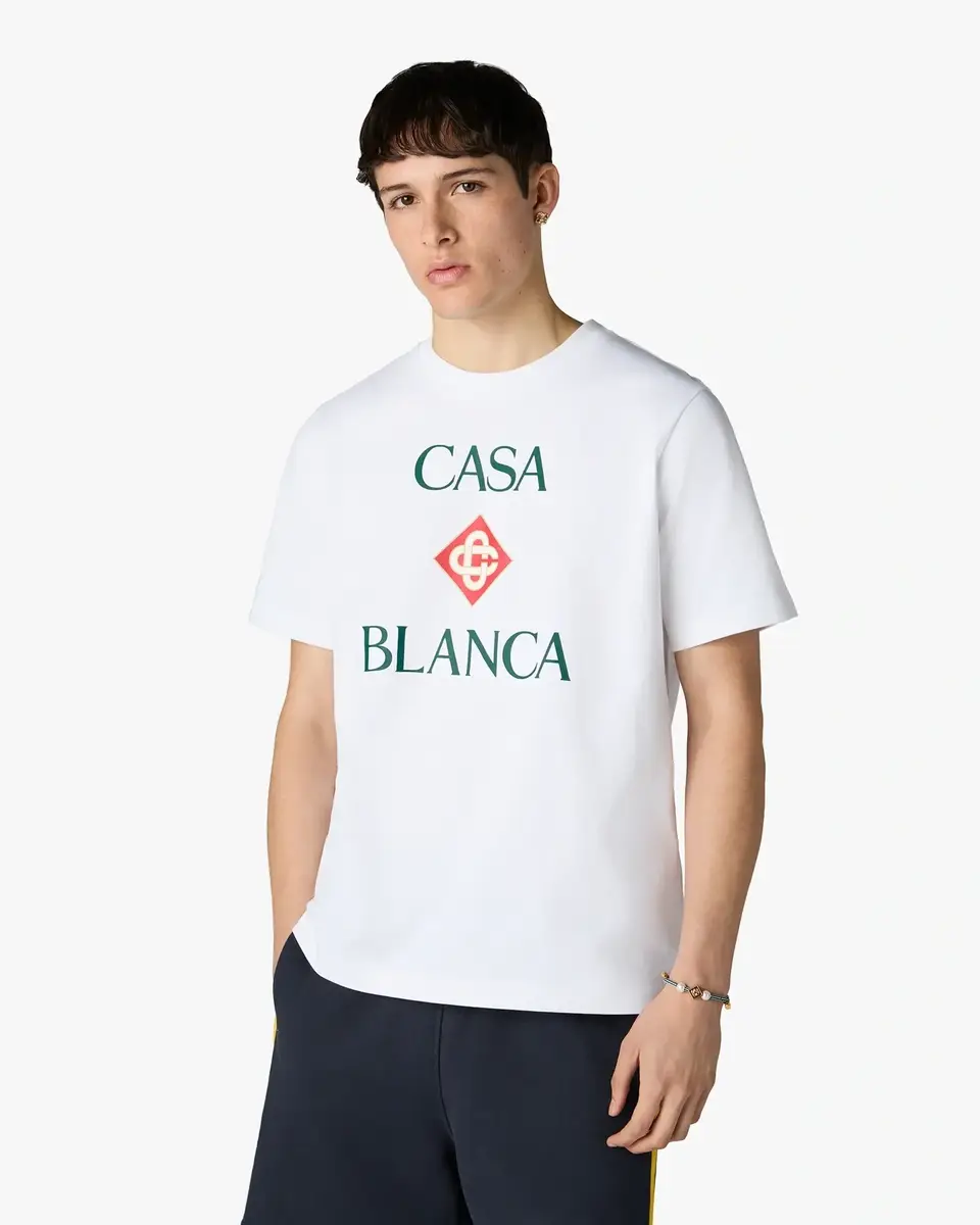 Casablanca White Casablanca Diamond Logo Short Sleeve T-Shirt | Thumbnail 4