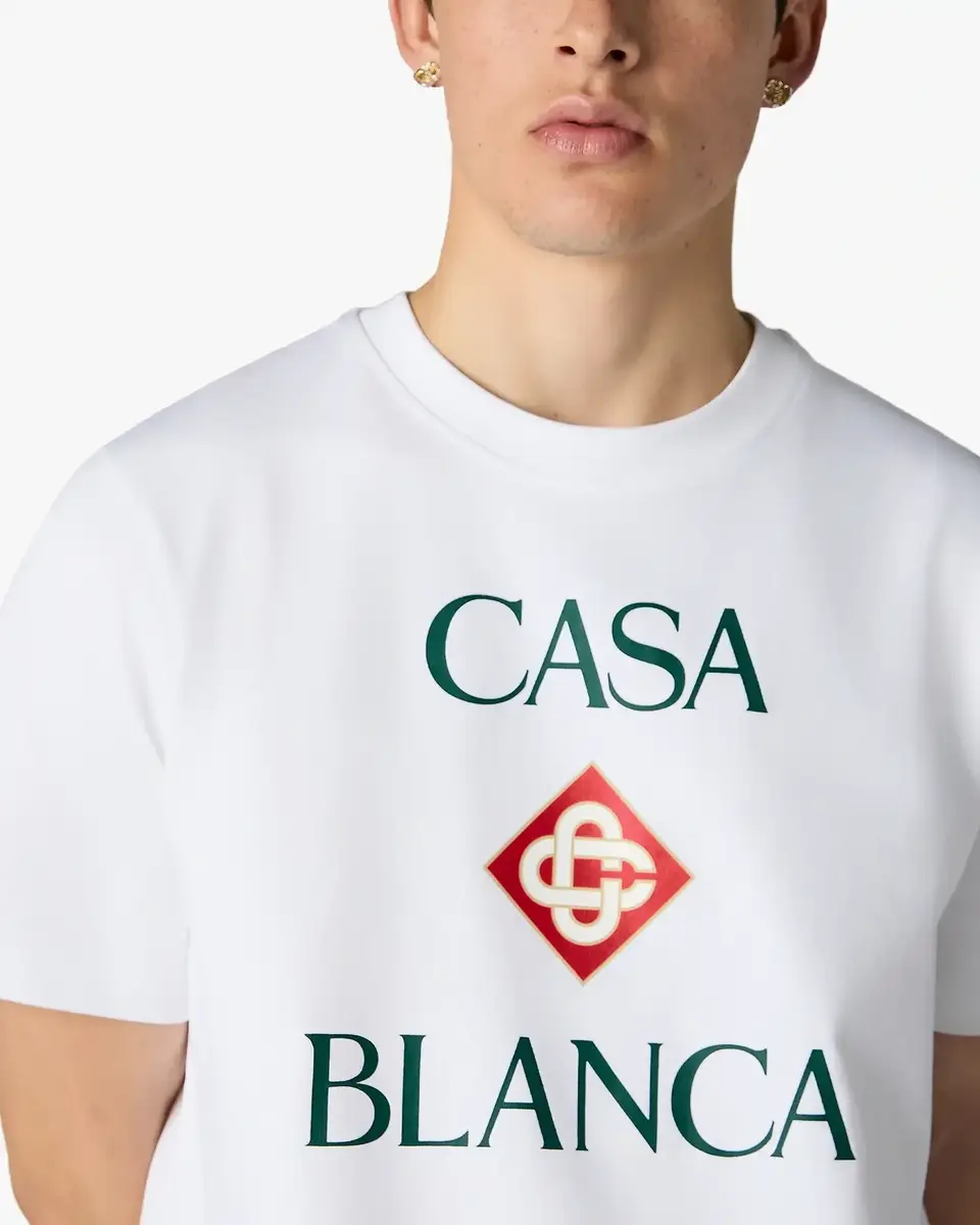Casablanca White Casablanca Diamond Logo Short Sleeve T-Shirt | Thumbnail 5