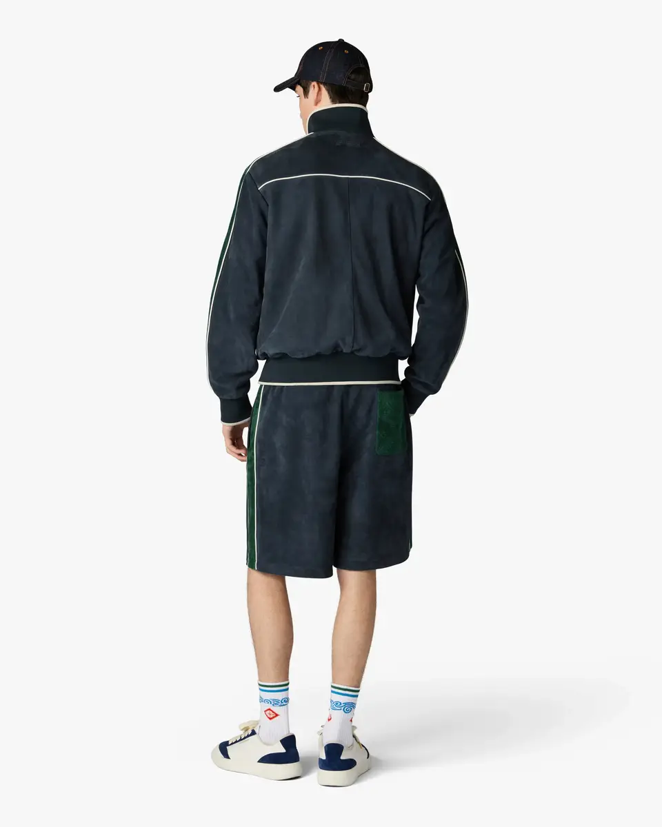 Casablanca Navy & Green Suede Track Jacket | Thumbnail 3