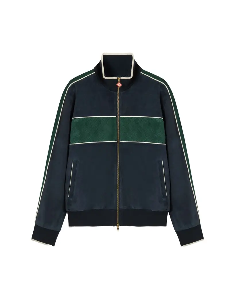 Casablanca Navy & Green Suede Track Jacket