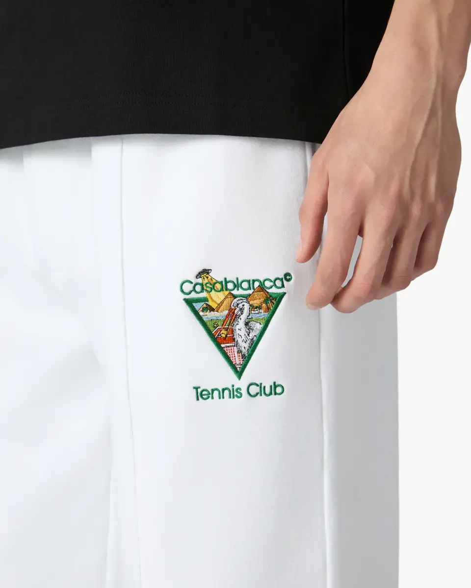 Casablanca White Tennis Club Icon Pyramid Abduction Embroidered Sweatpants | Thumbnail 3 Casablanca White Tennis Club Icon Pyramid Abduction Embroidered Sweatpants | Thumbnail 3