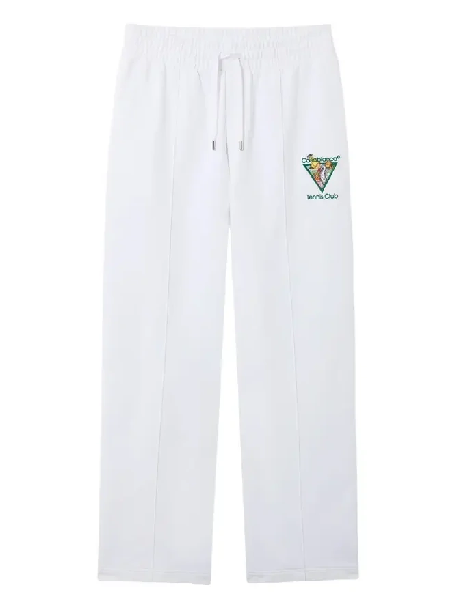 Casablanca White Tennis Club Icon Pyramid Abduction Embroidered Sweatpants