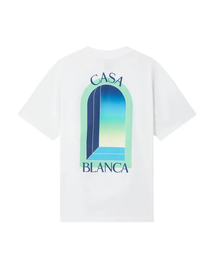 Casablanca White & Mint L'Arche Short Sleeve T-Shirt in Green