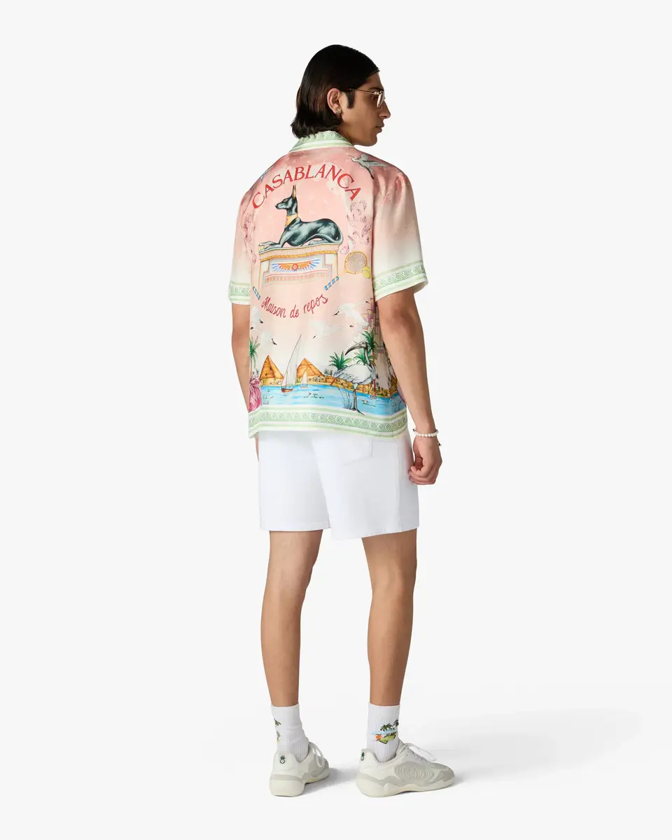 Casablanca White Hotel Emblem Embroidery Patch Sweatshorts | Thumbnail 3 Casablanca White Hotel Emblem Embroidery Patch Sweatshorts | Thumbnail 3