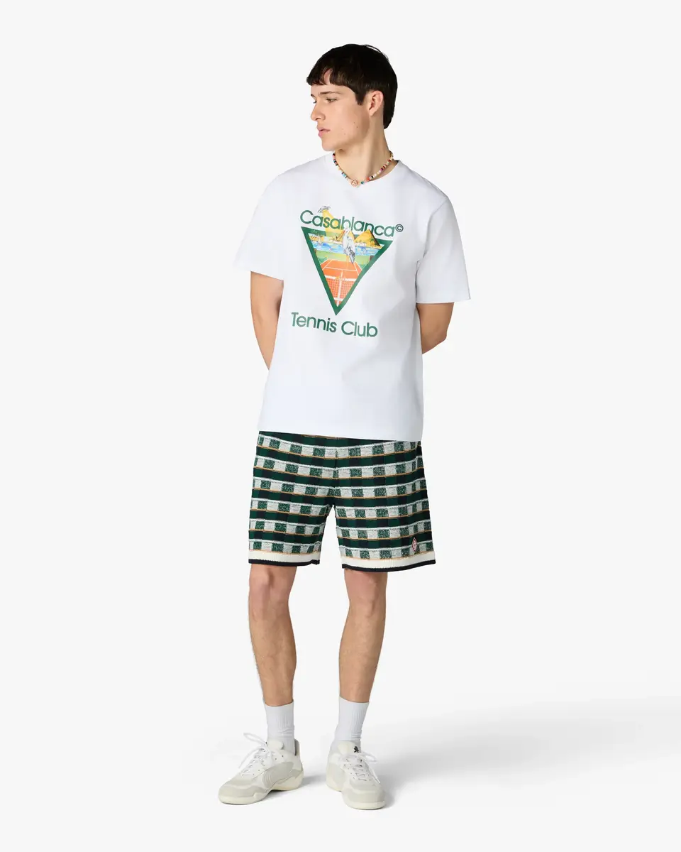 Casablanca White Tennis Club Icon Pyramid Abduction Short Sleeve T-Shirt | Thumbnail 2