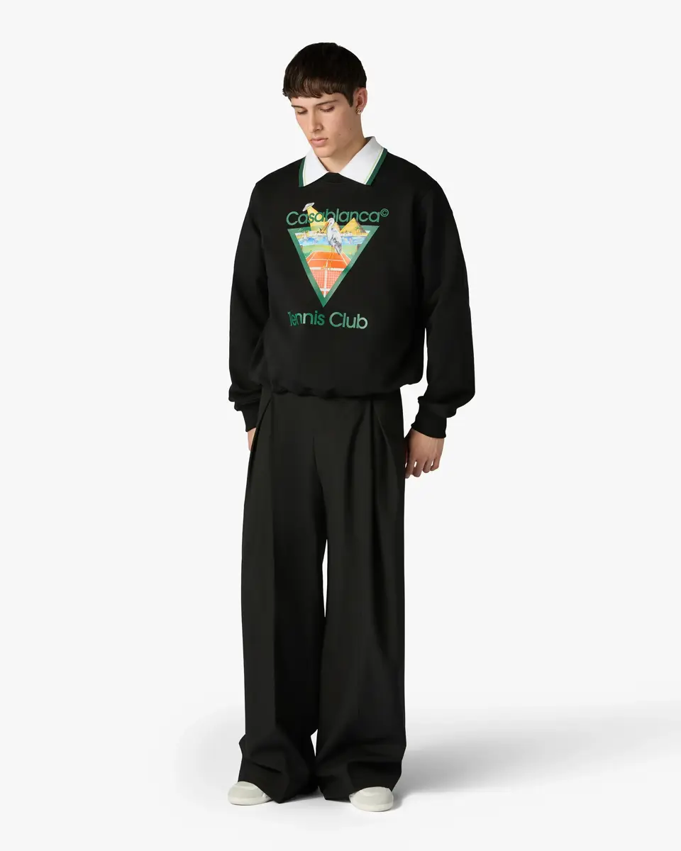 Casablanca Black Tennis Club Icon Pyramid Abduction Sweatshirt | Thumbnail 2 Casablanca Black Tennis Club Icon Pyramid Abduction Sweatshirt | Thumbnail 2
