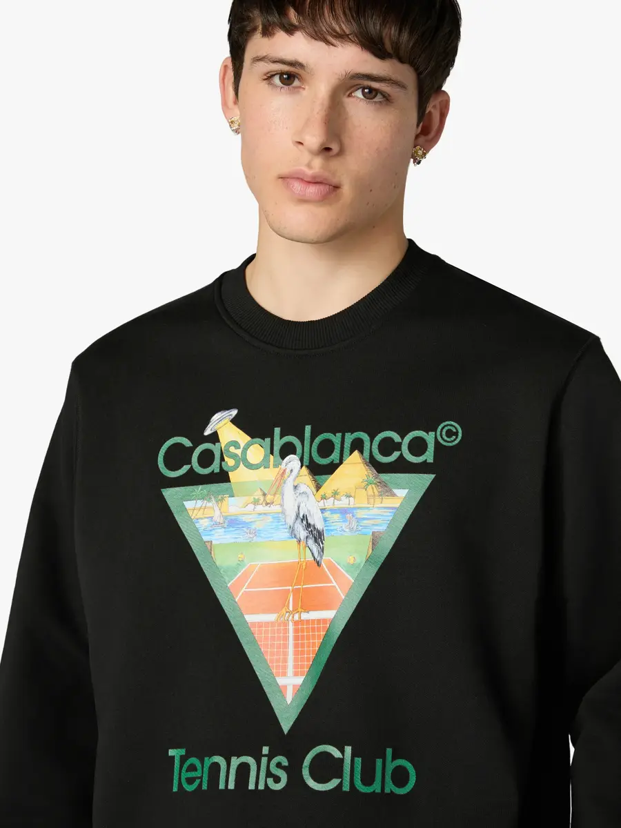 Casablanca Black Tennis Club Icon Pyramid Abduction Sweatshirt | Thumbnail 5 Casablanca Black Tennis Club Icon Pyramid Abduction Sweatshirt | Thumbnail 5