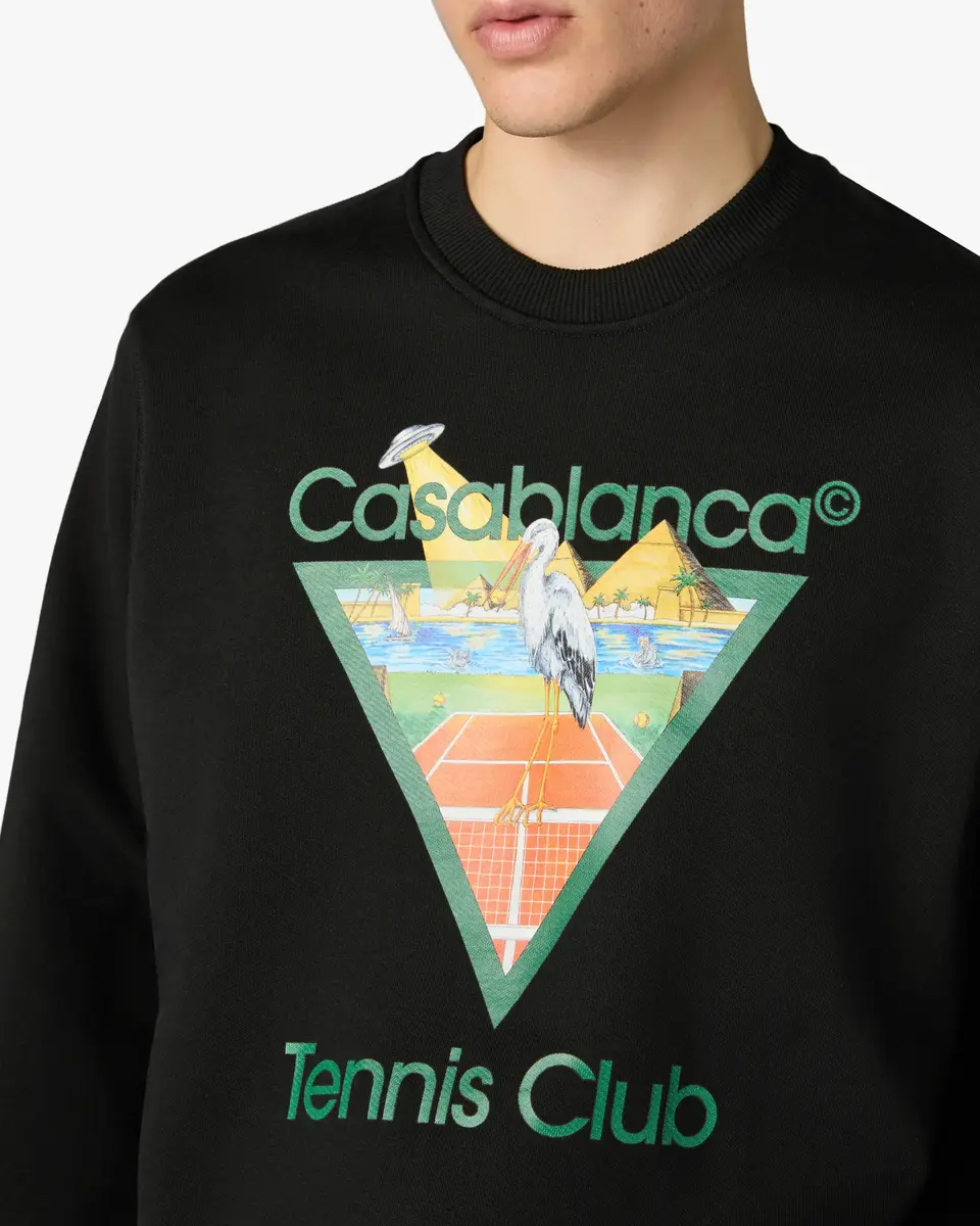 Casablanca Black Tennis Club Icon Pyramid Abduction Sweatshirt | Thumbnail 6 Casablanca Black Tennis Club Icon Pyramid Abduction Sweatshirt | Thumbnail 6
