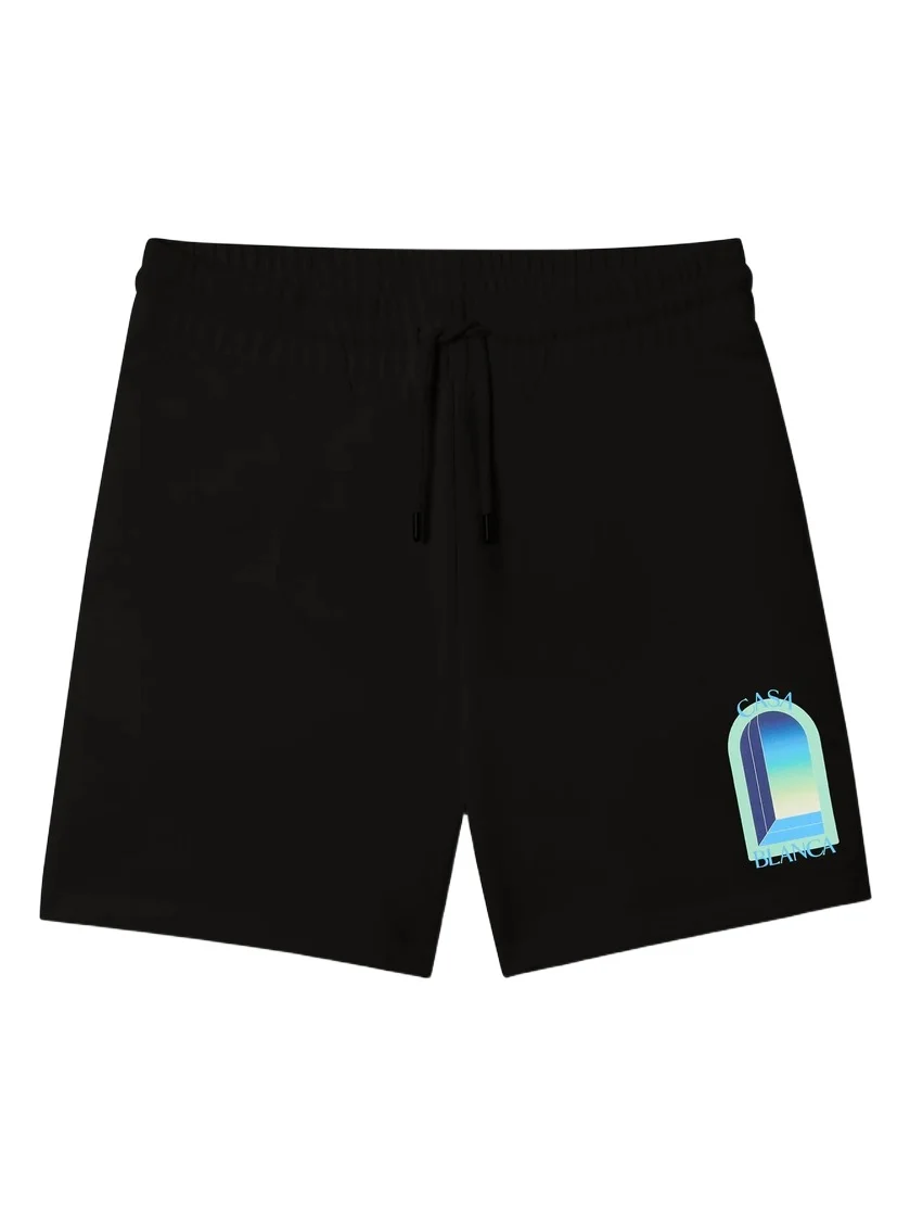 Casablanca Black & Mint L'Arche Sweatshorts in Green