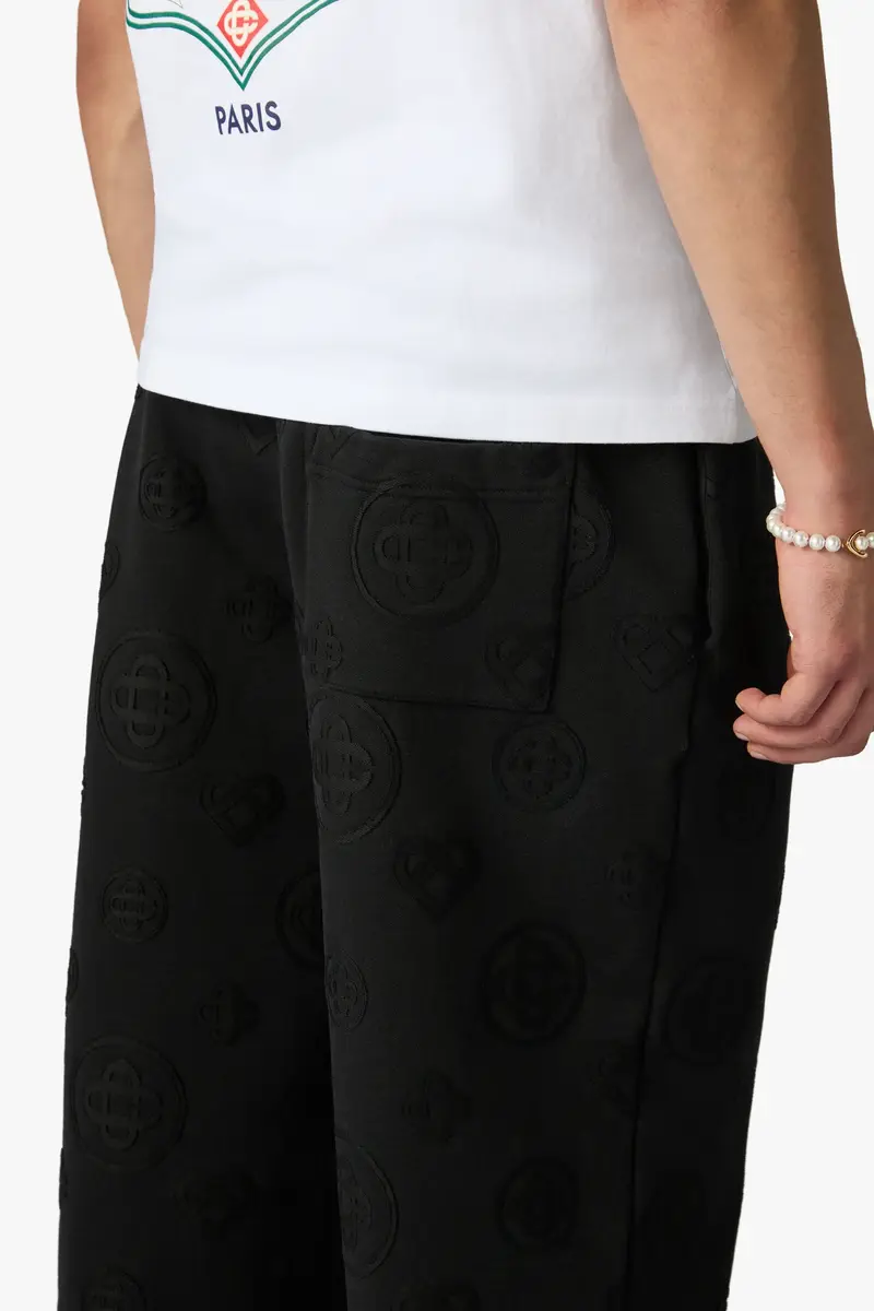 Casablanca Black Applique Monogram Sweatpants | Thumbnail 3 Casablanca Black Applique Monogram Sweatpants | Thumbnail 3