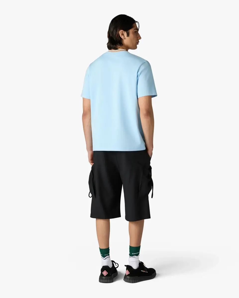 Casablanca Light Blue Egyptian Tennis Match Short Sleeve T-Shirt | Thumbnail 3 Casablanca Light Blue Egyptian Tennis Match Short Sleeve T-Shirt | Thumbnail 3