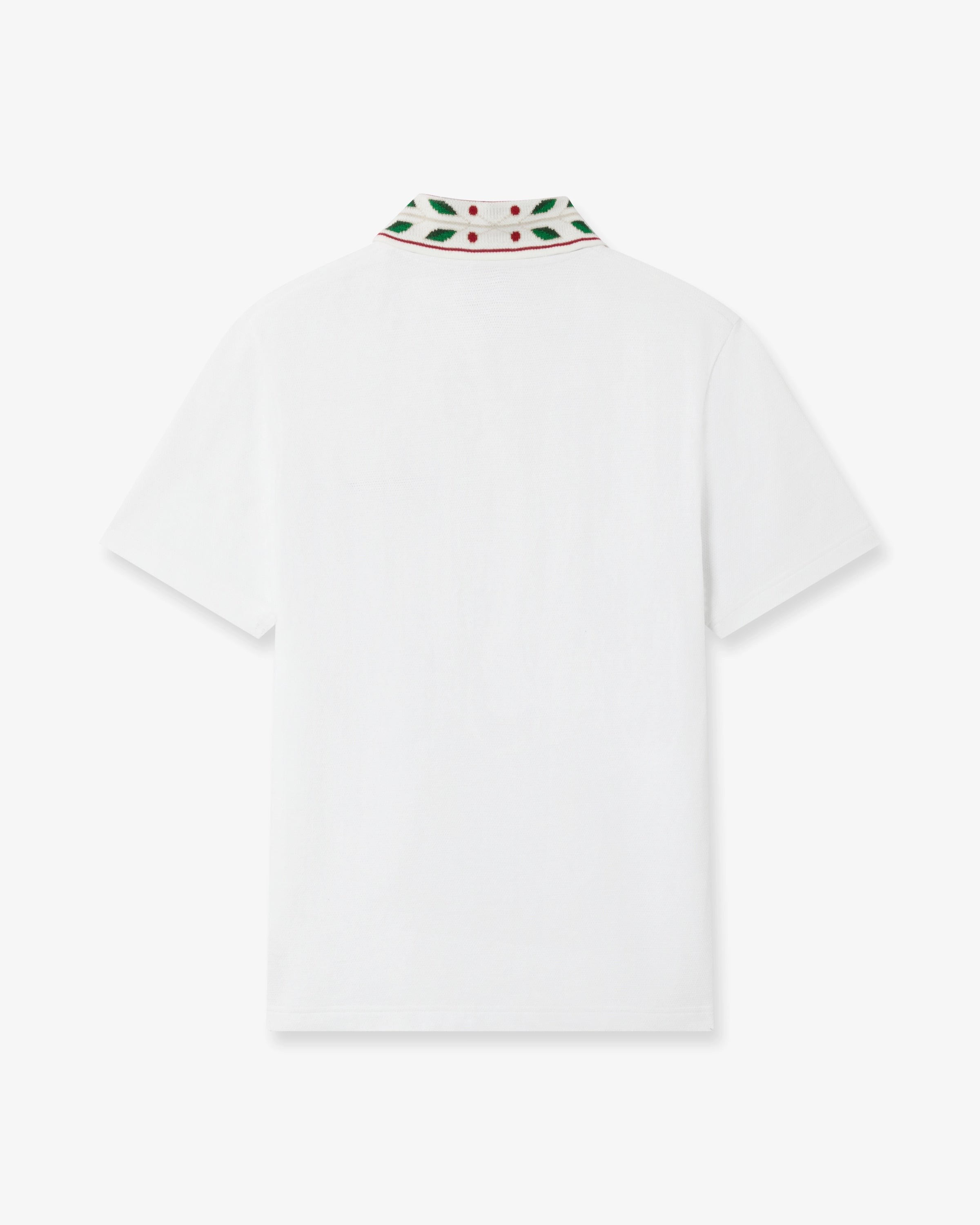 Casablanca White Laurel Pique Short Sleeve Polo Shirt | Thumbnail 6