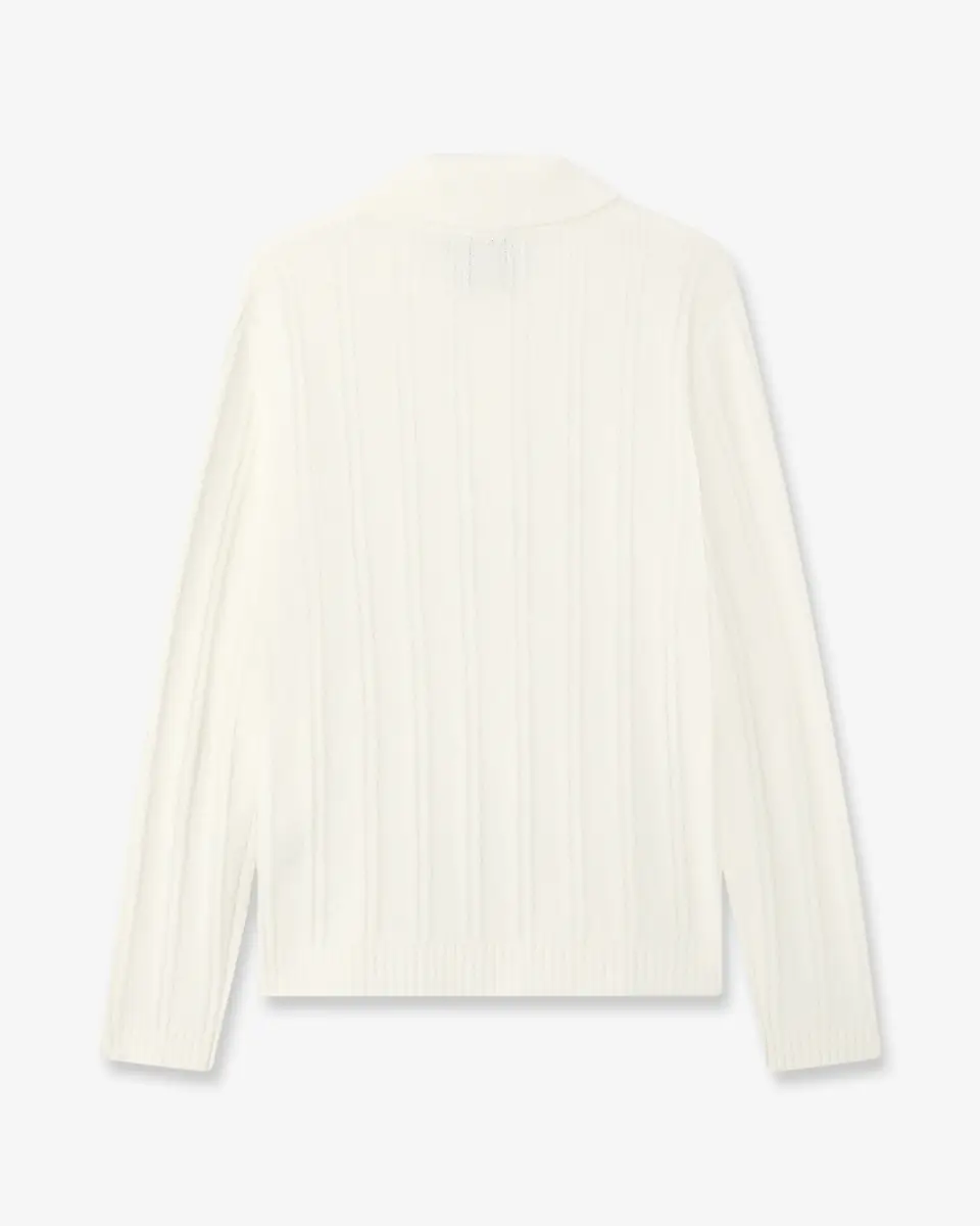 Casablanca White Boucle Long Sleeve Polo Shirt | Thumbnail 7