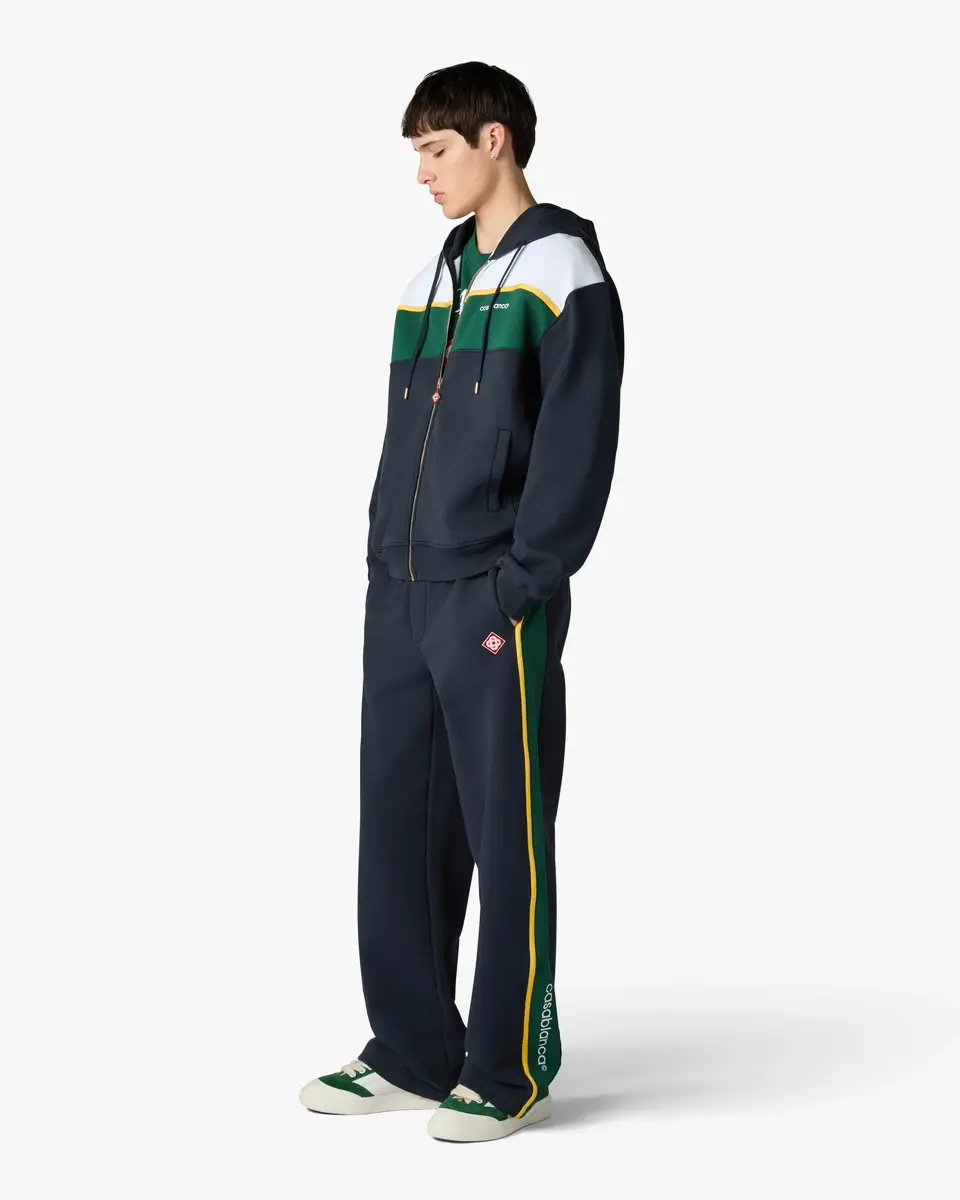 Casablanca Navy & Green Panelled Sweatpants | Thumbnail 2