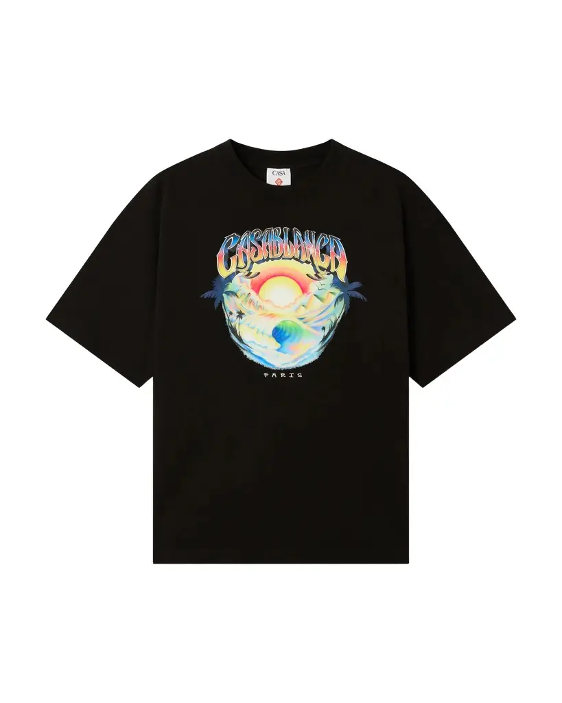 Casablanca Black Airspray Oversized Short Sleeve T-Shirt