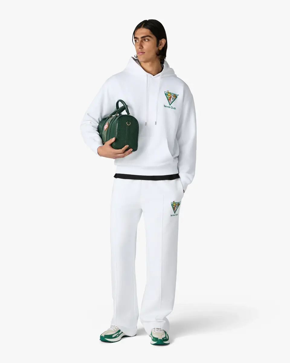Casablanca White Tennis Club Icon Pyramid Abduction Embroidered Hooded Sweatshirt | Thumbnail 2 Casablanca White Tennis Club Icon Pyramid Abduction Embroidered Hooded Sweatshirt | Thumbnail 2