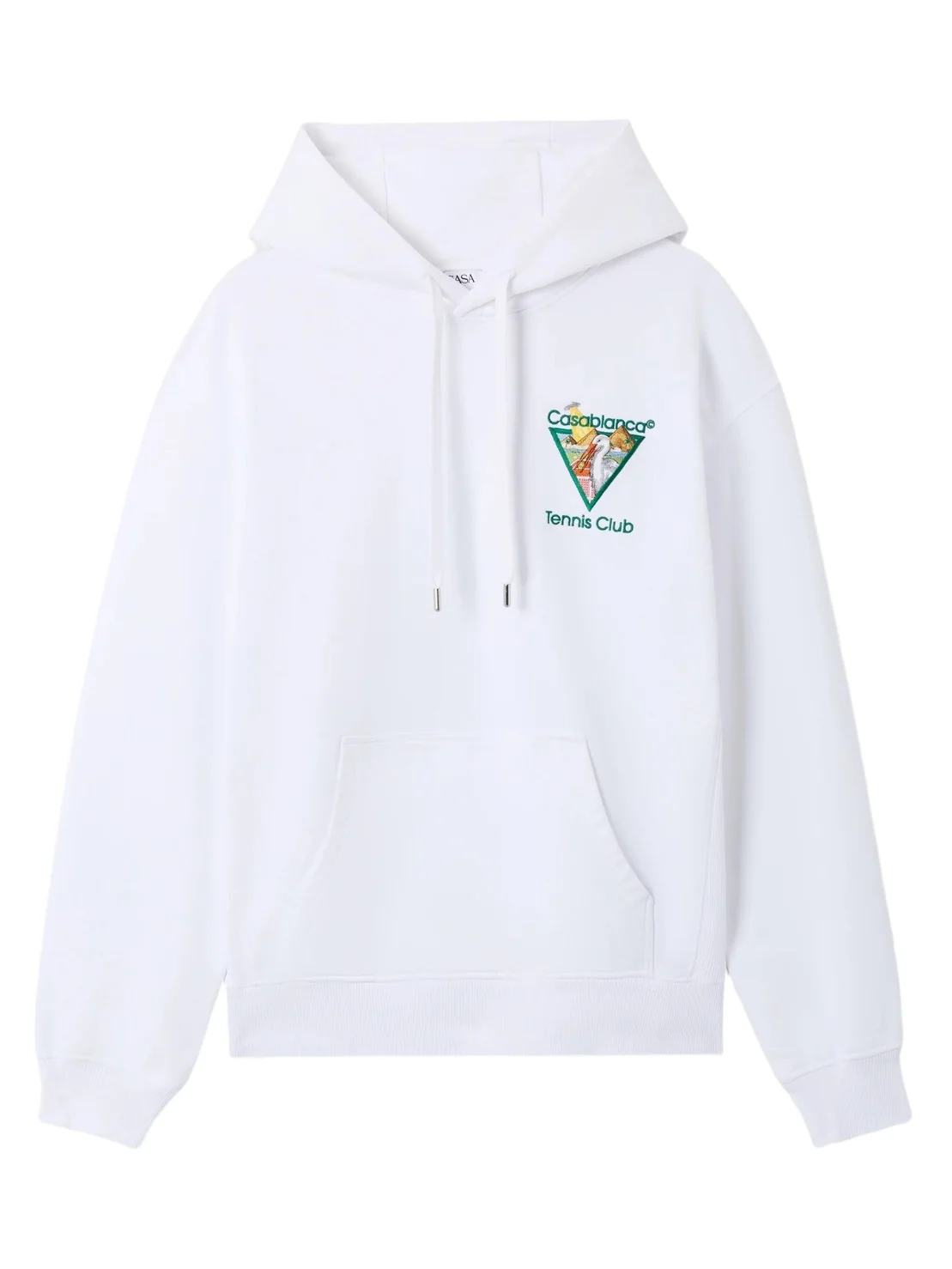 Casablanca White Tennis Club Icon Pyramid Abduction Embroidered Hooded Sweatshirt