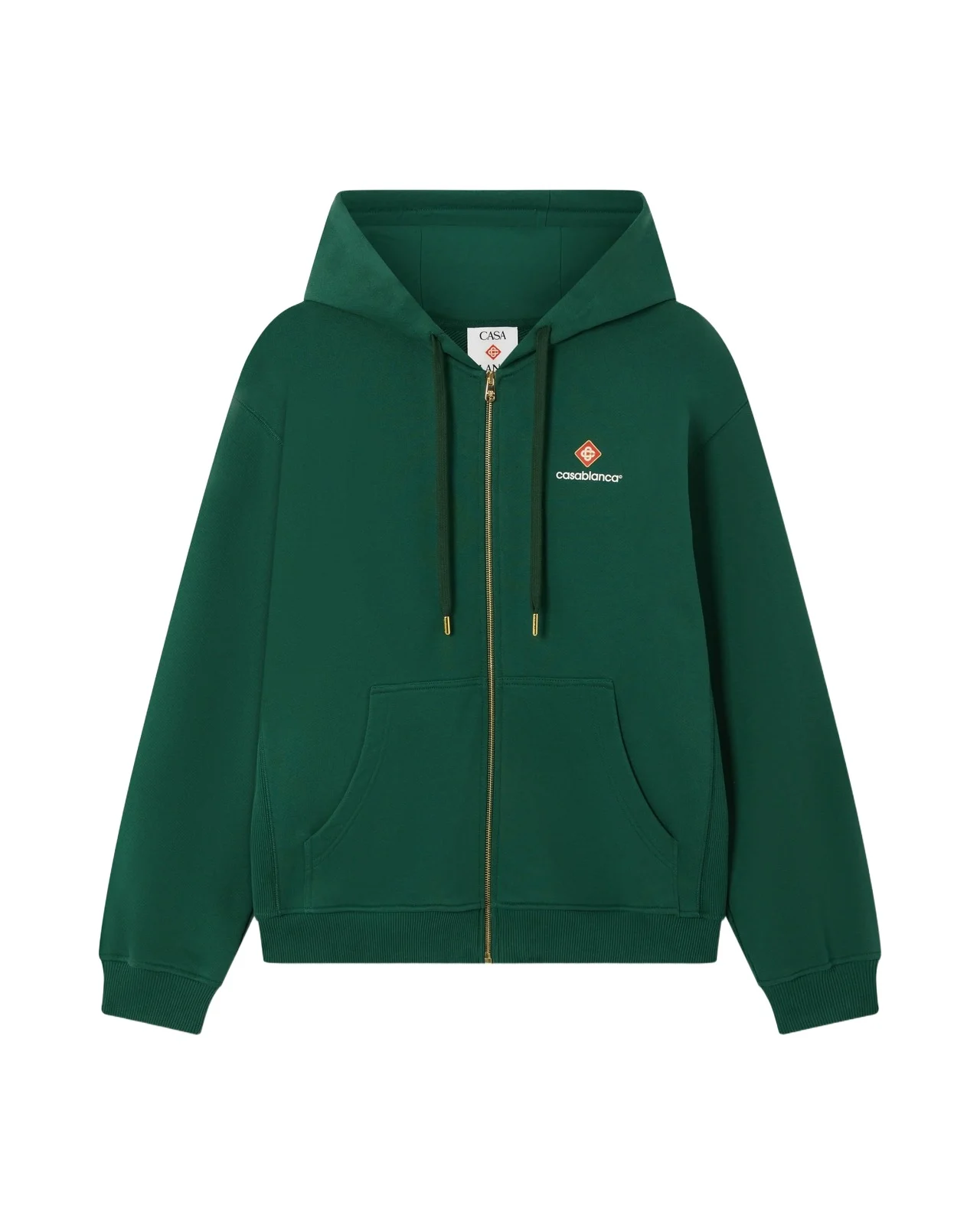 Casablanca Green Sport Type Zip-Up Hooded Sweatshirt