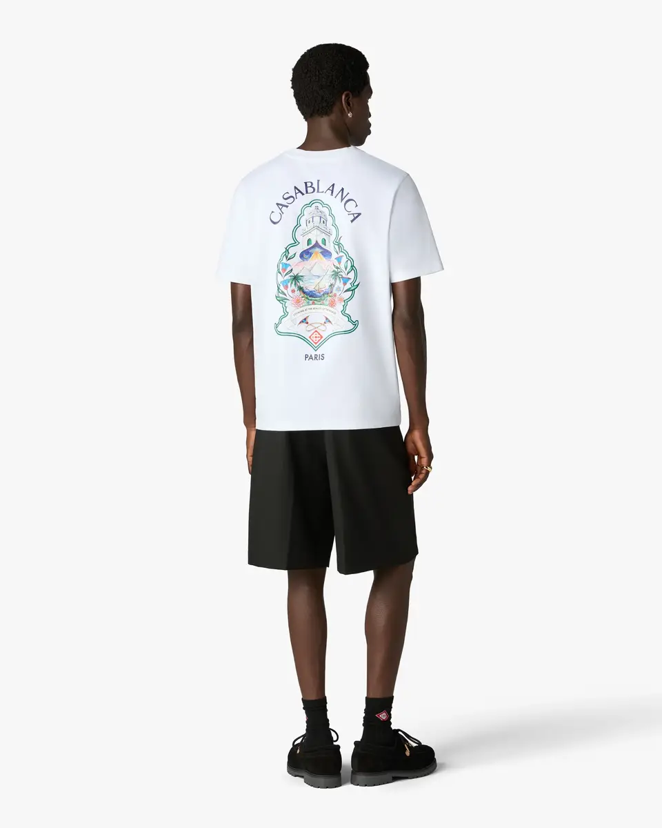 Casablanca White Hotel Emblem Short Sleeve T-Shirt | Thumbnail 3 Casablanca White Hotel Emblem Short Sleeve T-Shirt | Thumbnail 3