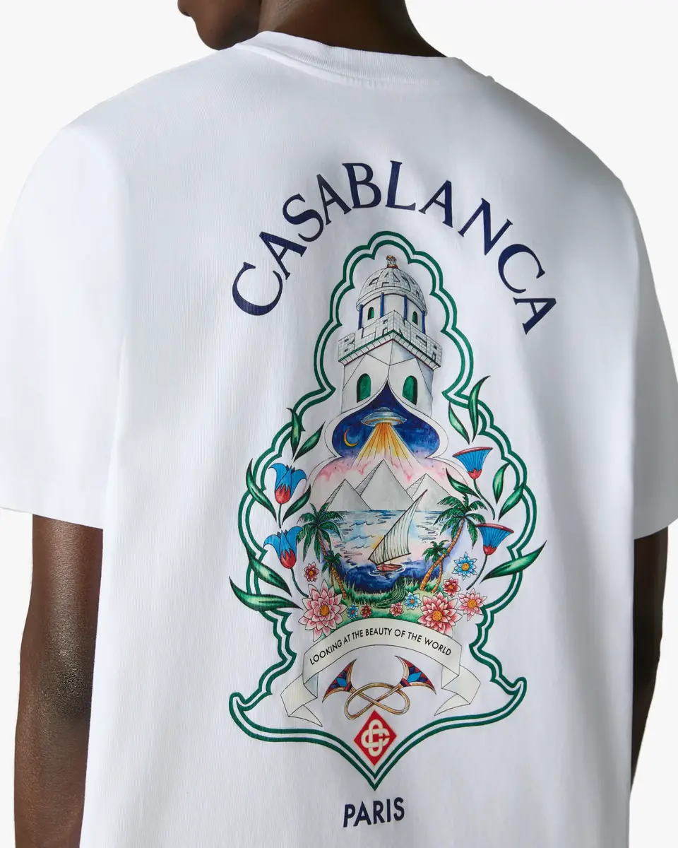 Casablanca White Hotel Emblem Short Sleeve T-Shirt | Thumbnail 5 Casablanca White Hotel Emblem Short Sleeve T-Shirt | Thumbnail 5