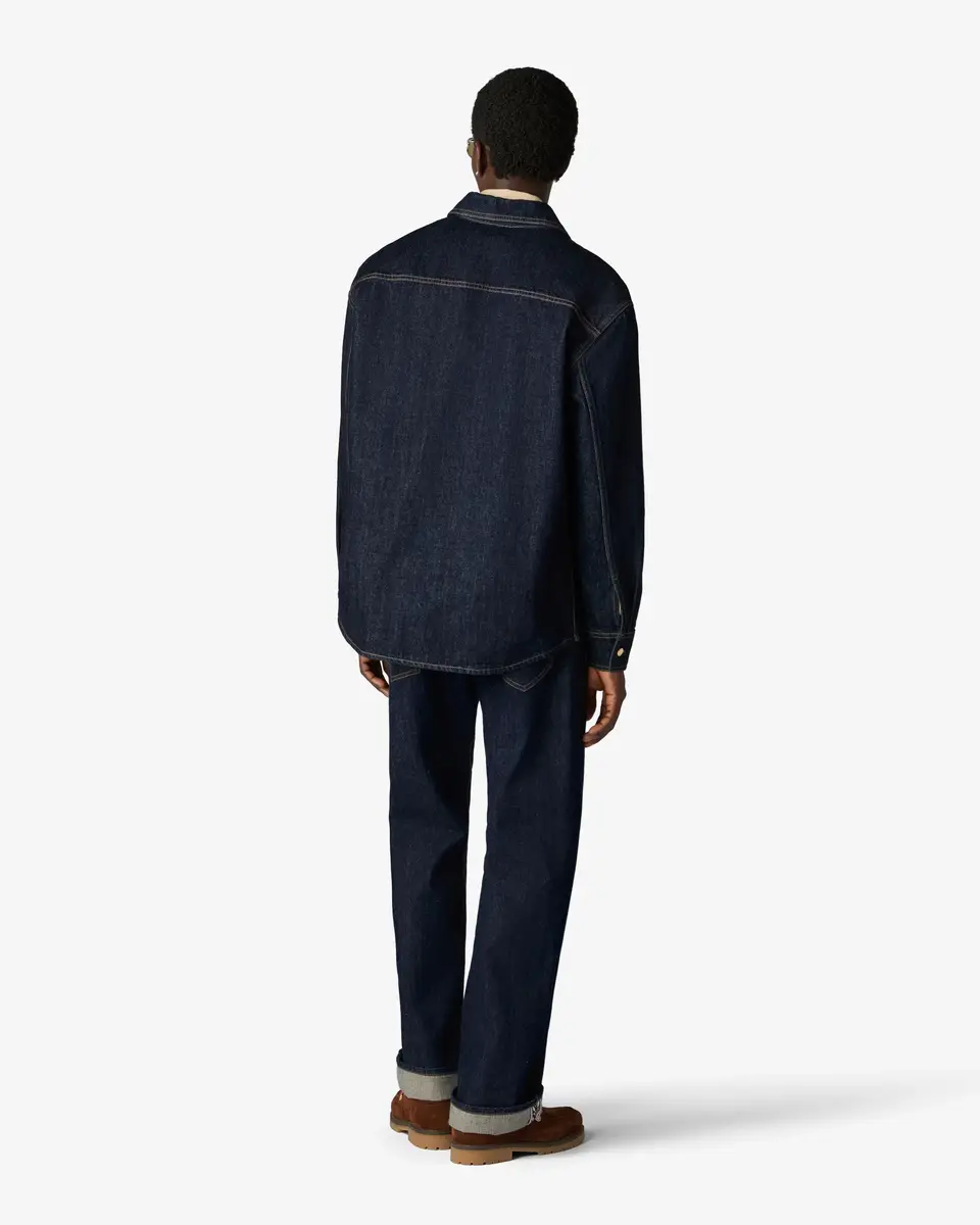 Casablanca Indigo Raw Denim Long Sleeve Shirt | Thumbnail 3