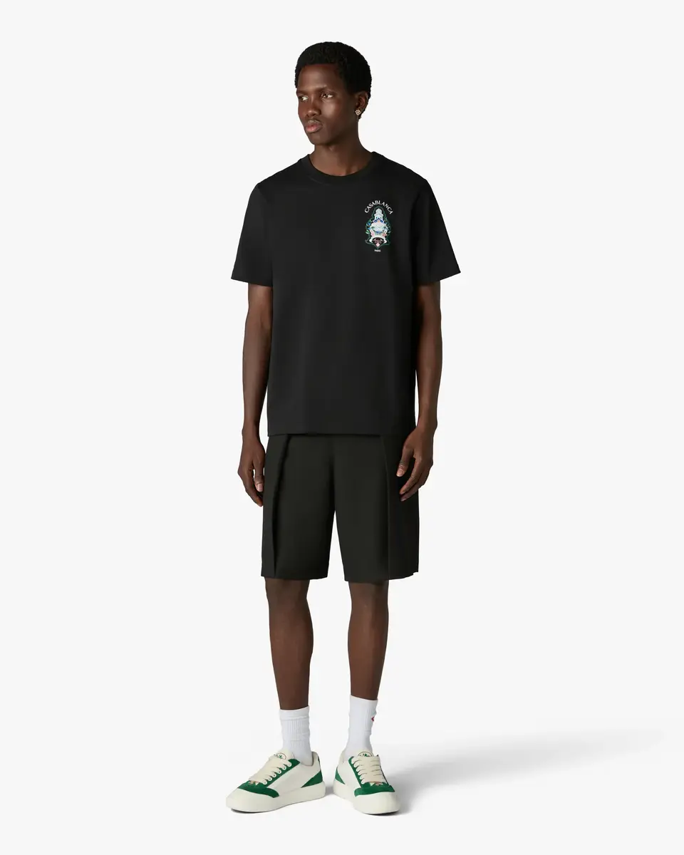Casablanca Black Hotel Emblem Short Sleeve T-Shirt | Thumbnail 2 Casablanca Black Hotel Emblem Short Sleeve T-Shirt | Thumbnail 2