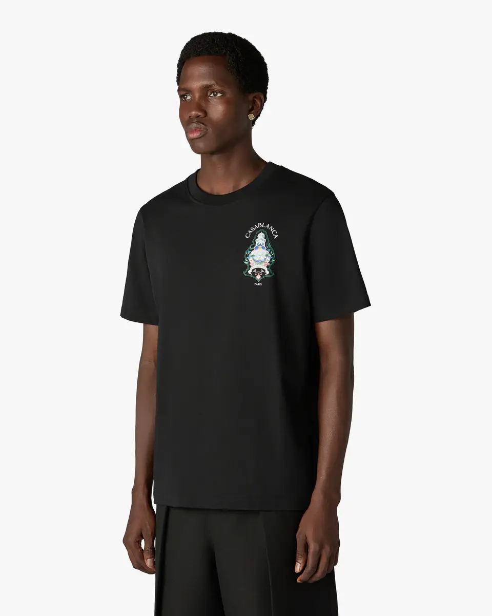 Casablanca Black Hotel Emblem Short Sleeve T-Shirt | Thumbnail 4 Casablanca Black Hotel Emblem Short Sleeve T-Shirt | Thumbnail 4