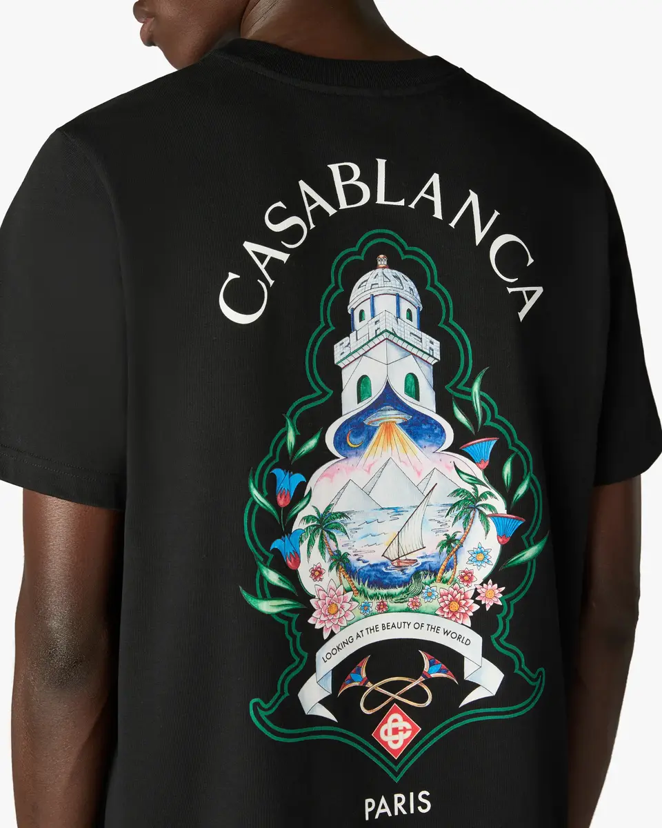 Casablanca Black Hotel Emblem Short Sleeve T-Shirt | Thumbnail 5 Casablanca Black Hotel Emblem Short Sleeve T-Shirt | Thumbnail 5