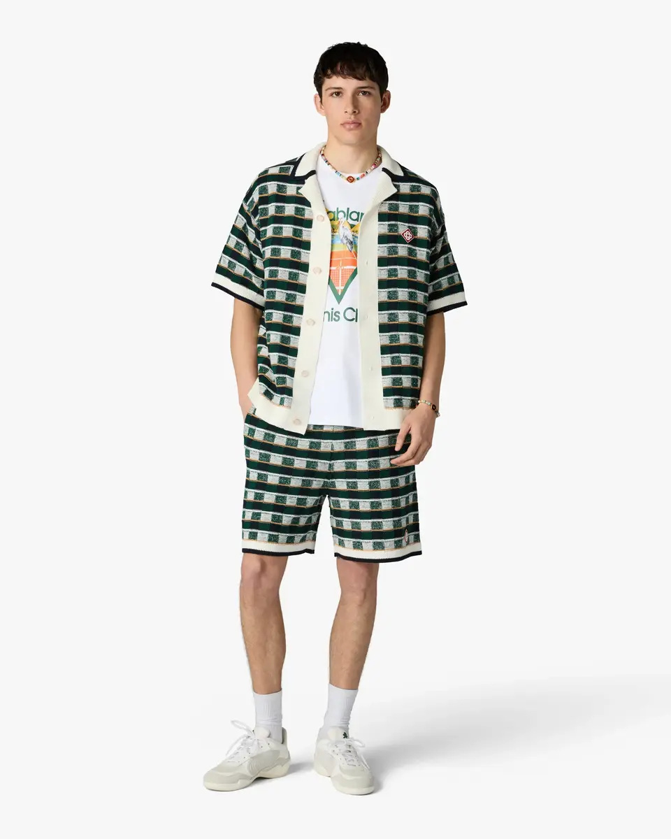 Casablanca Green Crochet Mosaic Shorts | Thumbnail 2 Casablanca Green Crochet Mosaic Shorts | Thumbnail 2