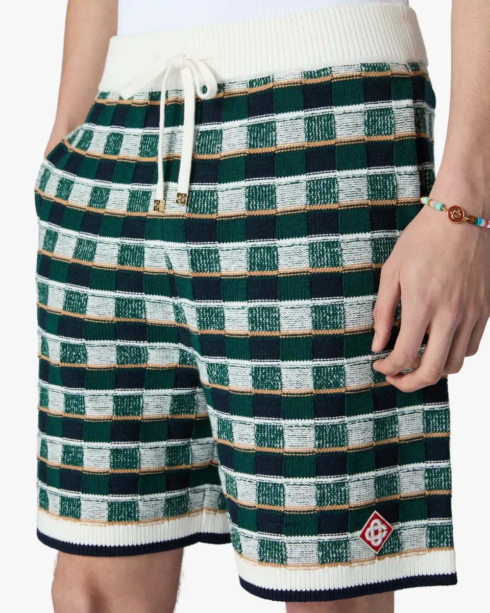 Casablanca Green Crochet Mosaic Shorts | Thumbnail 4 Casablanca Green Crochet Mosaic Shorts | Thumbnail 4
