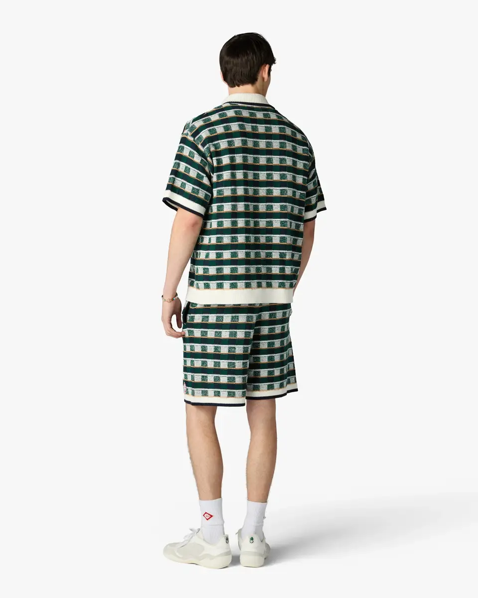 Casablanca Green Crochet Mosaic Short Sleeve Shirt | Thumbnail 3