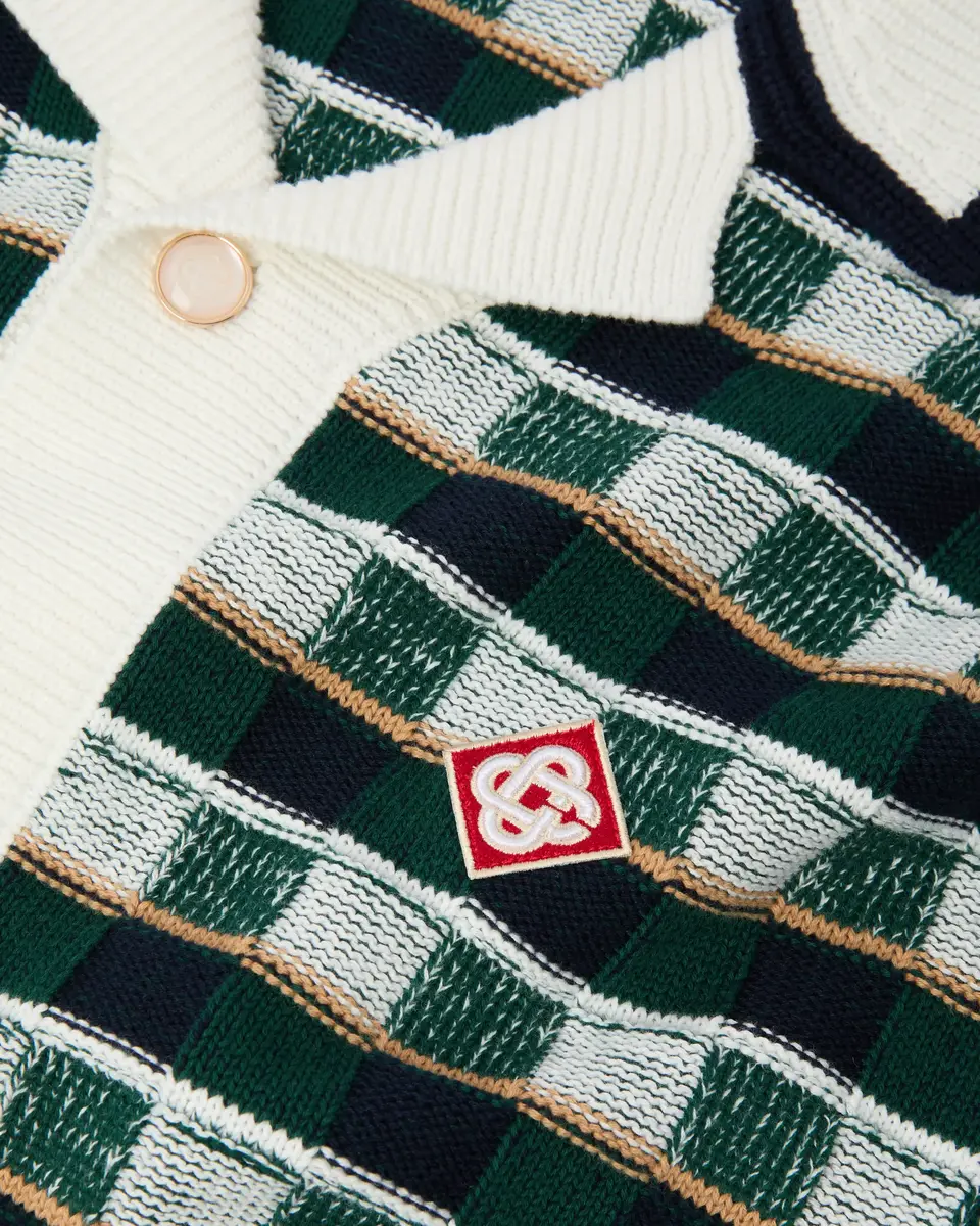 Casablanca Green Crochet Mosaic Short Sleeve Shirt | Thumbnail 7