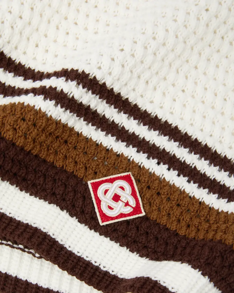 Casablanca White & Brown Tennis Stripe Crochet Shorts | Thumbnail 6 Casablanca White & Brown Tennis Stripe Crochet Shorts | Thumbnail 6