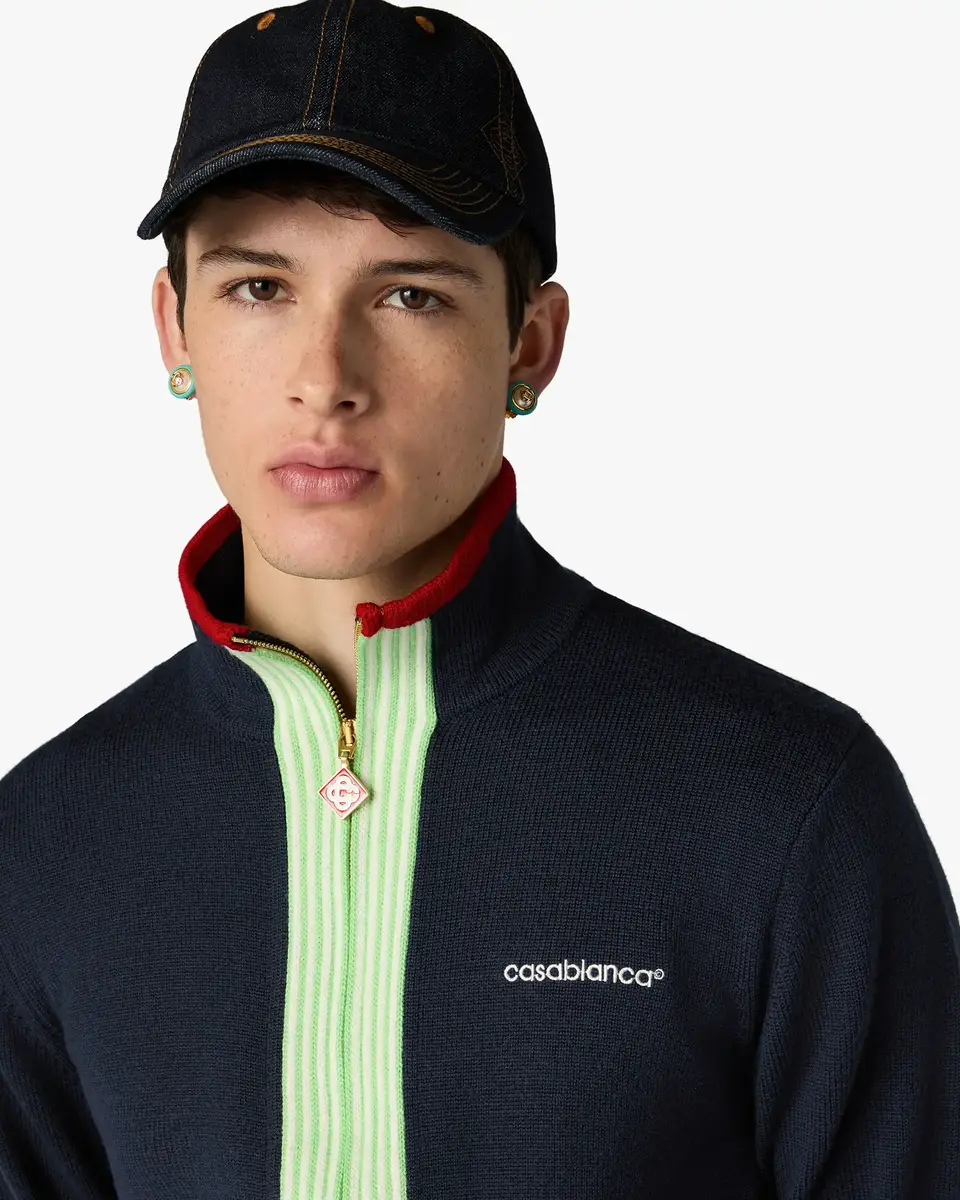 Casablanca Navy Merino Track Jacket | Thumbnail 4